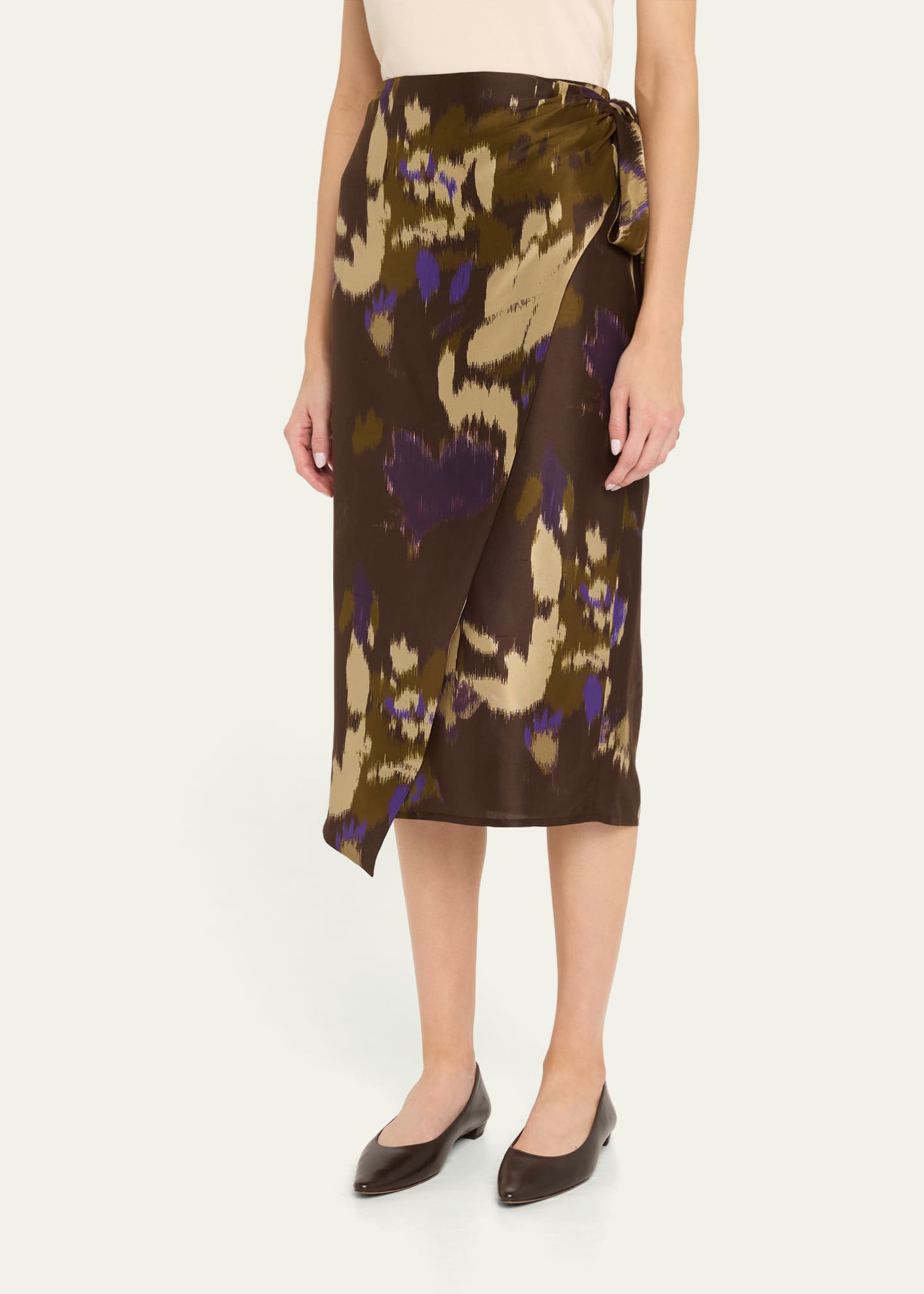 Max Mara Dritto Abstract Wrap Midi Skirt Image 4 of 5