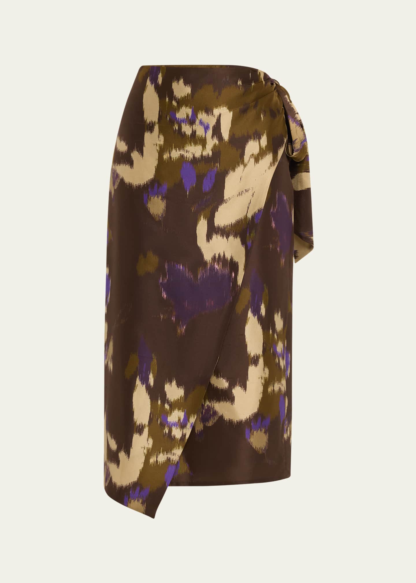 Max Mara Dritto Abstract Wrap Midi Skirt Image 1 of 5