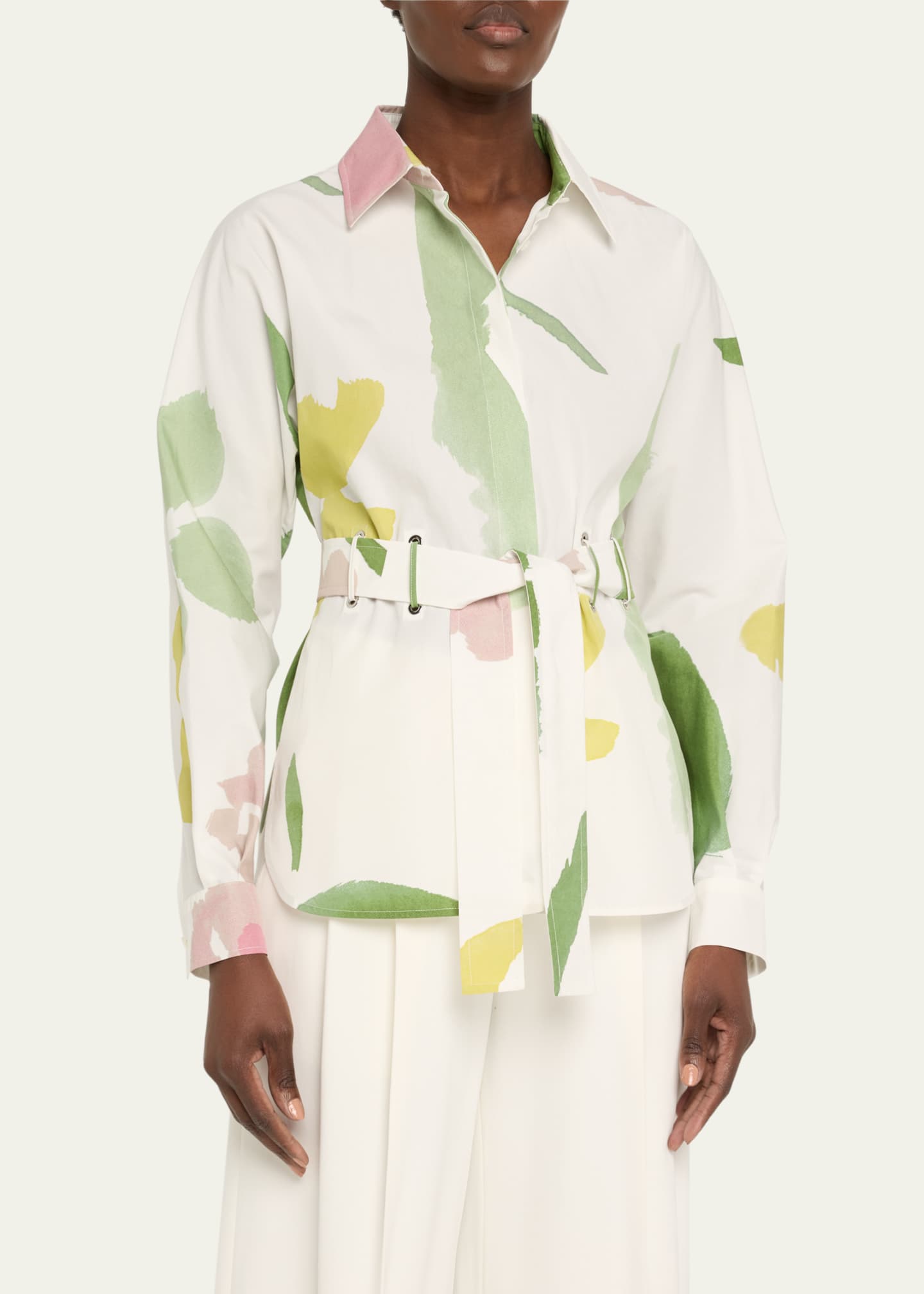 Max Mara Quiete Abstract Print Belted Top Image 4 of 5