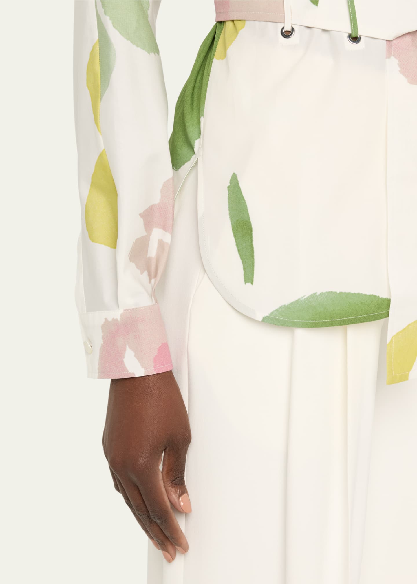 Max Mara Quiete Abstract Print Belted Top Image 5 of 5