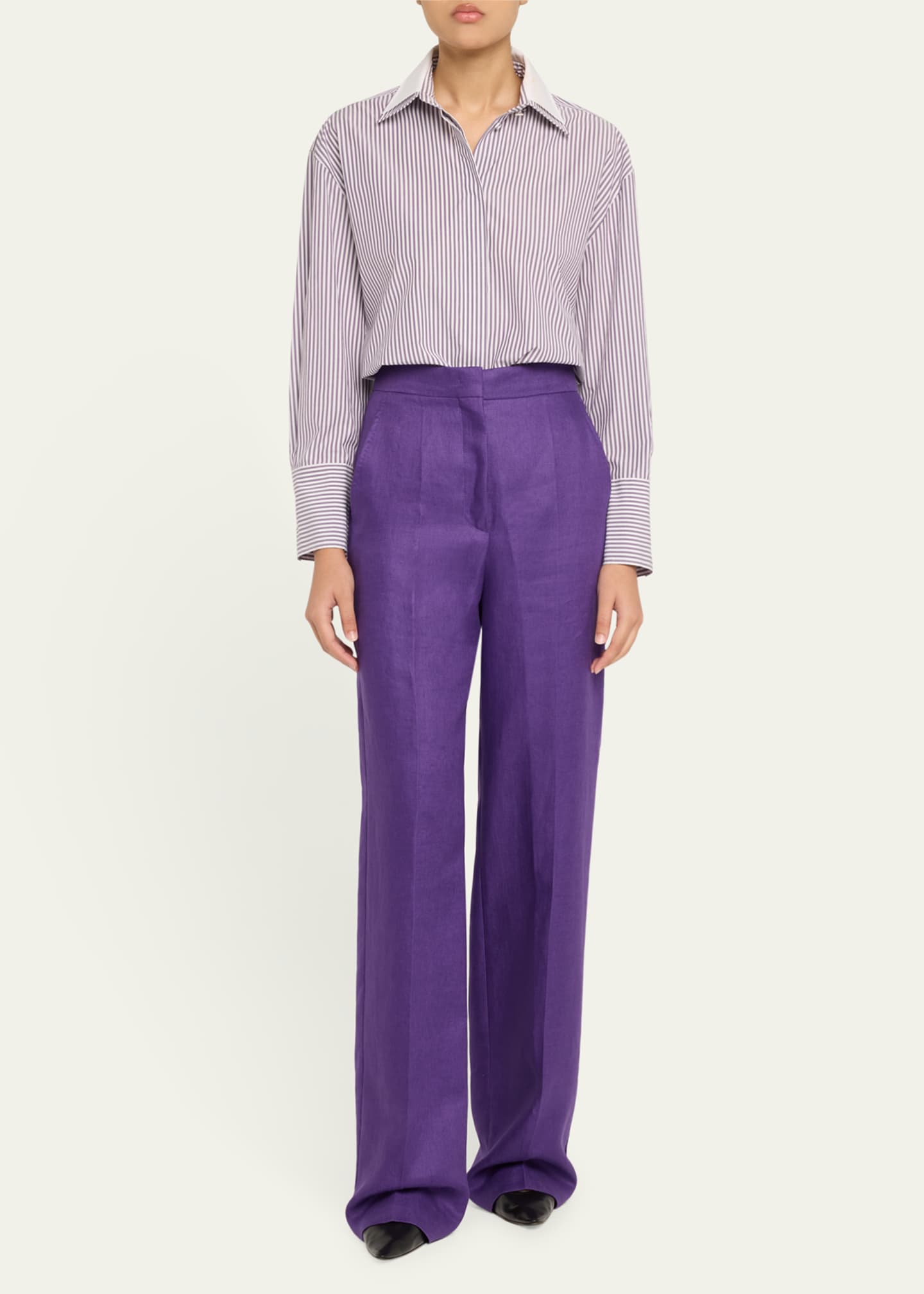 Max Mara Tubinga Stripe Button Down Top Image 2 of 5