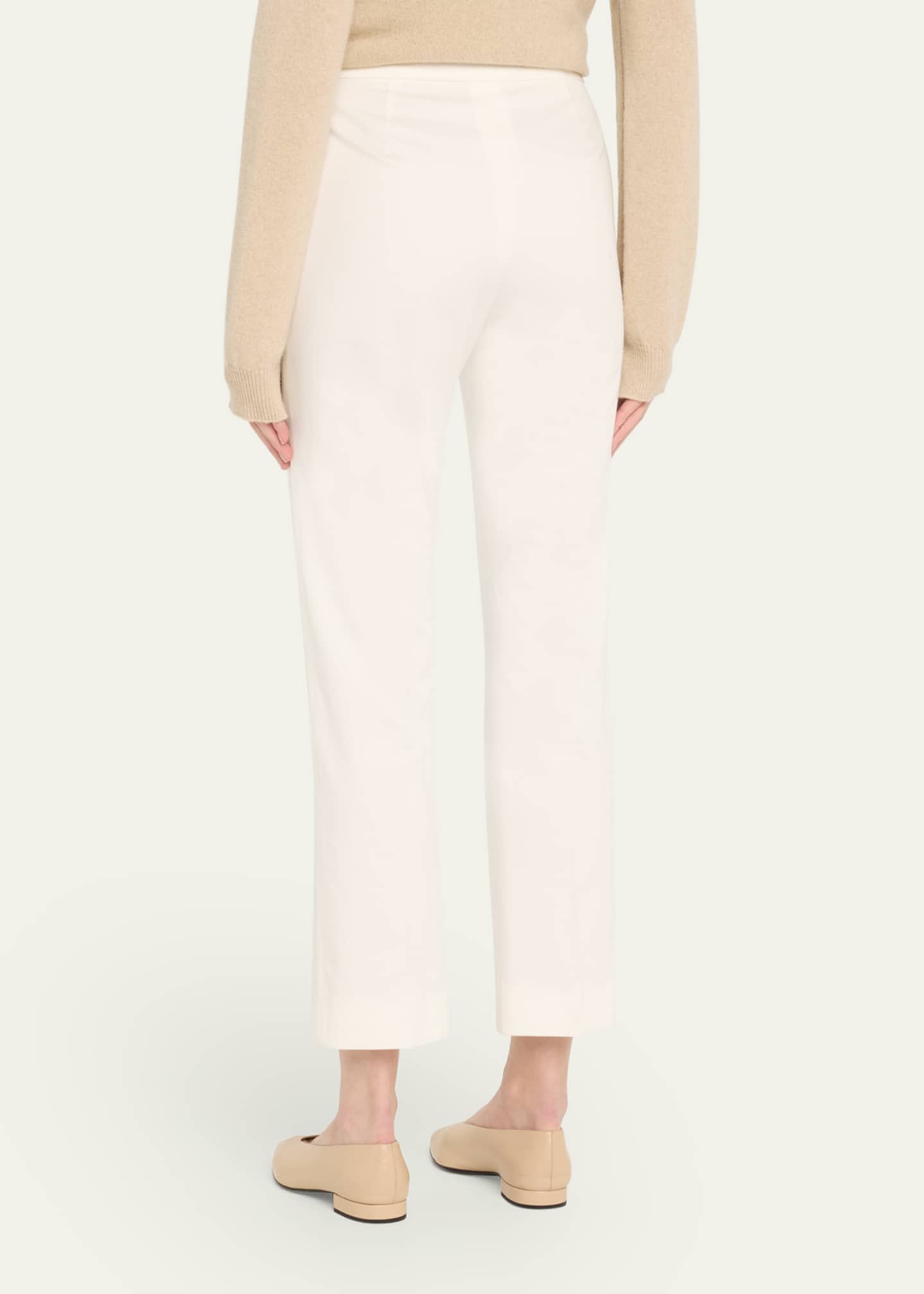 Max Mara Okra Cropped Cotton Stretch Pants Image 3 of 5