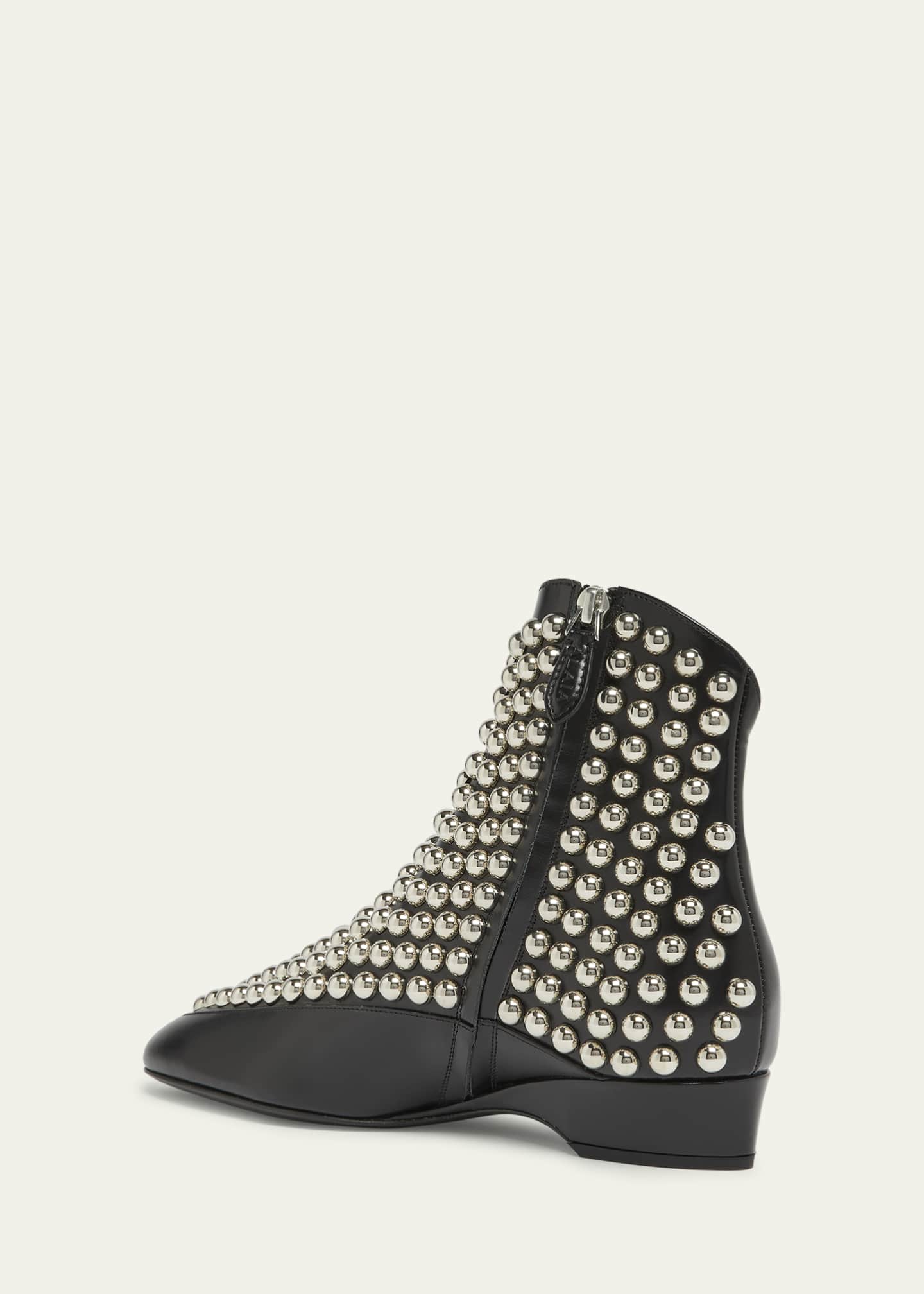 ALAIA Studded Leather Ankle Booties Image 2 of 4