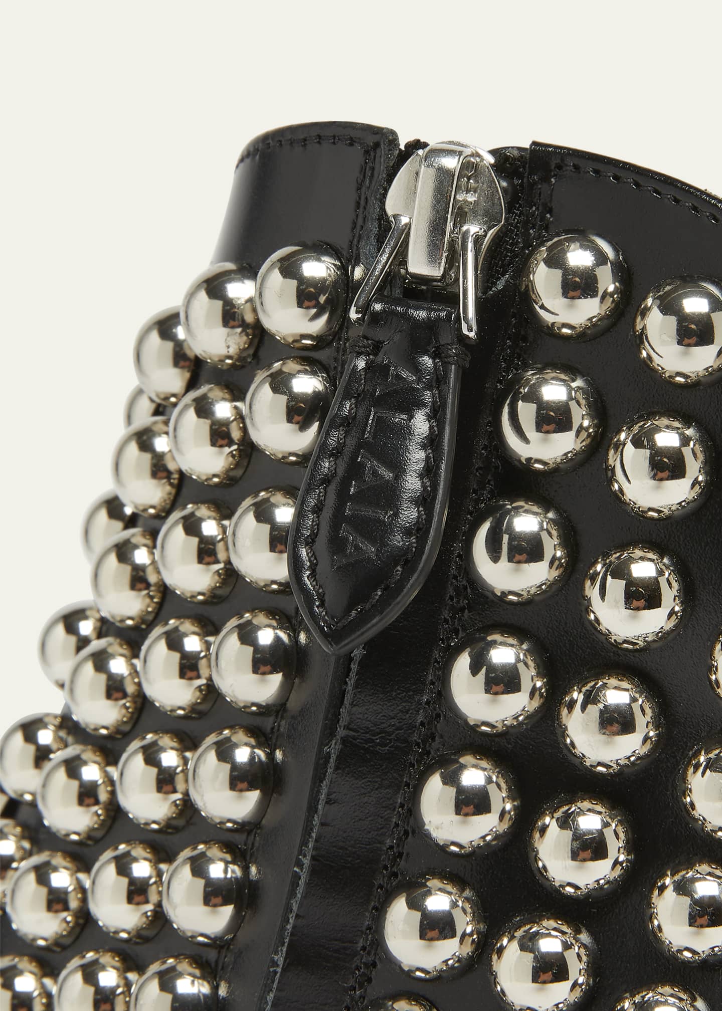 ALAIA Studded Leather Ankle Booties Image 3 of 4