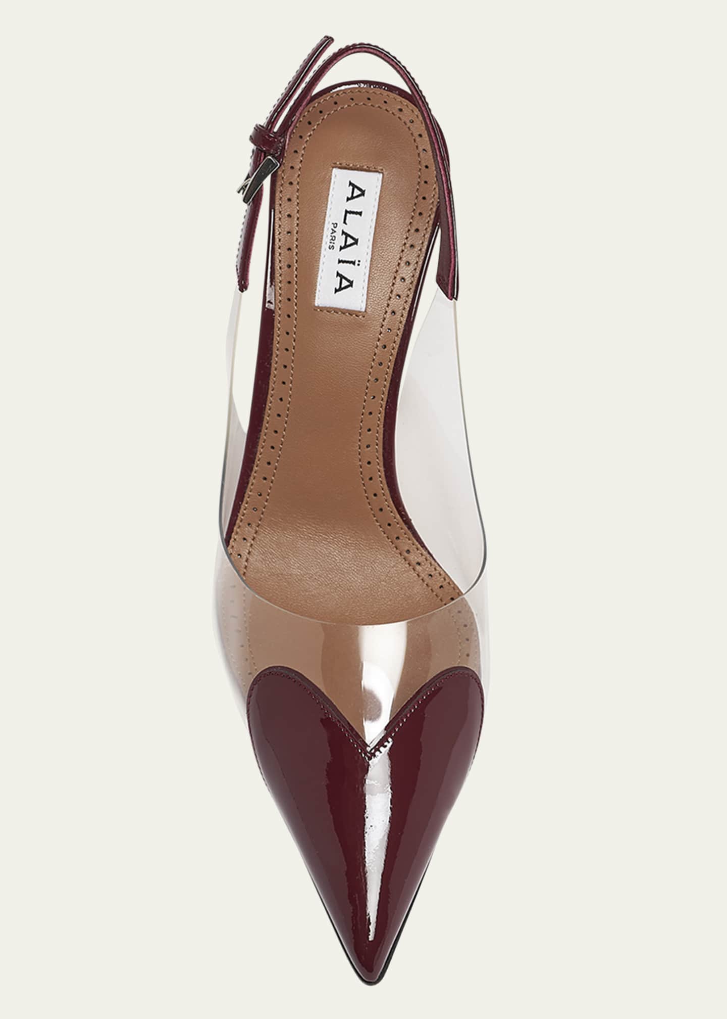 ALAIA Coeur Clear Patent Heart-Toe Slingback Pumps Image 6 of 6