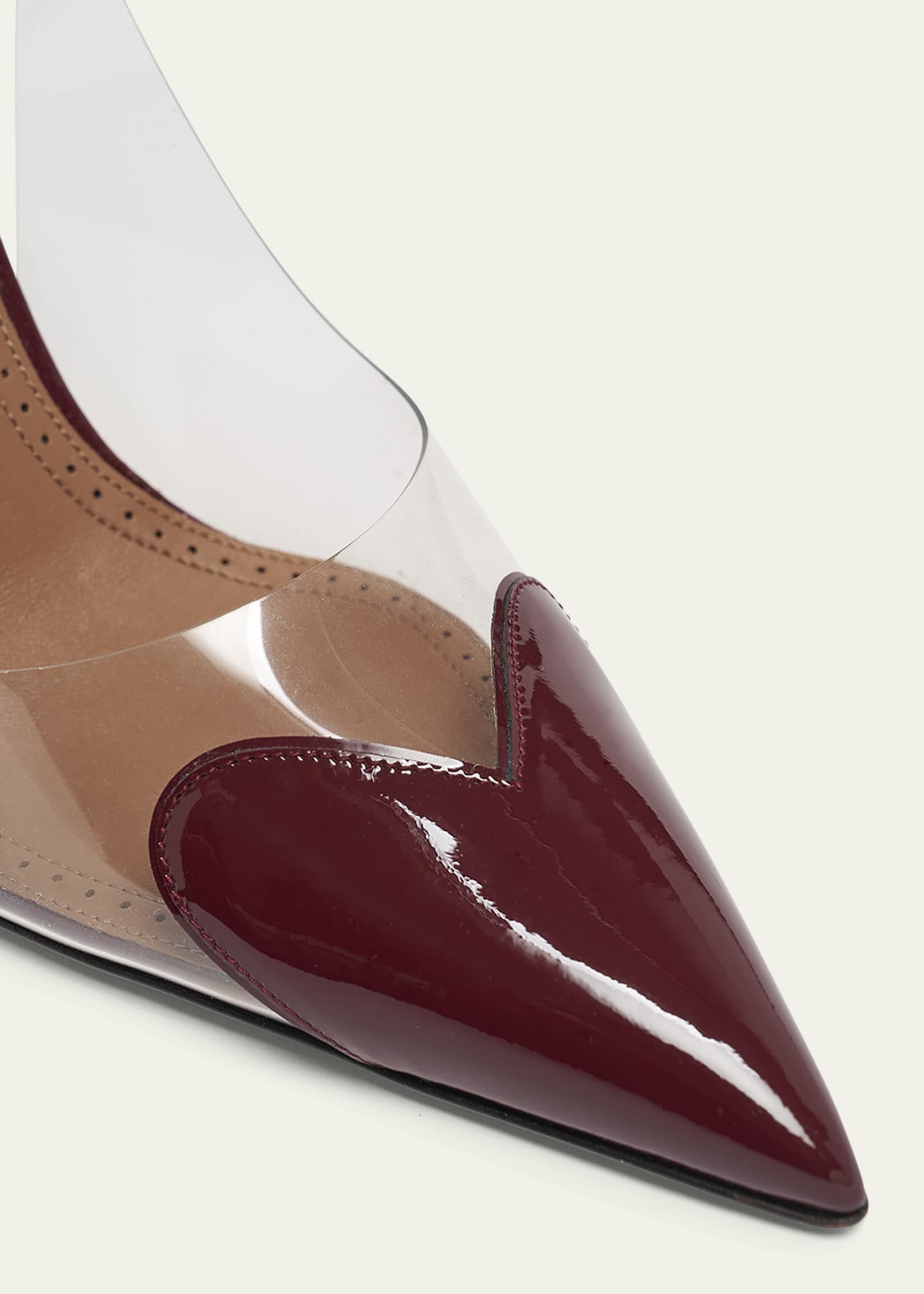 ALAIA Coeur Clear Patent Heart-Toe Slingback Pumps Image 5 of 6