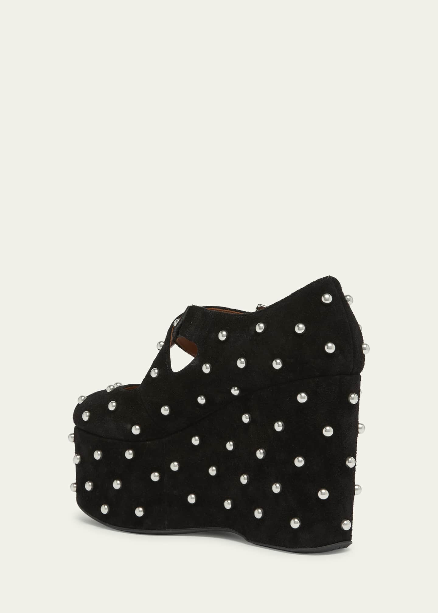 Crisscross Pearly-Stud Wedge Platforms - Thumbnail 2
