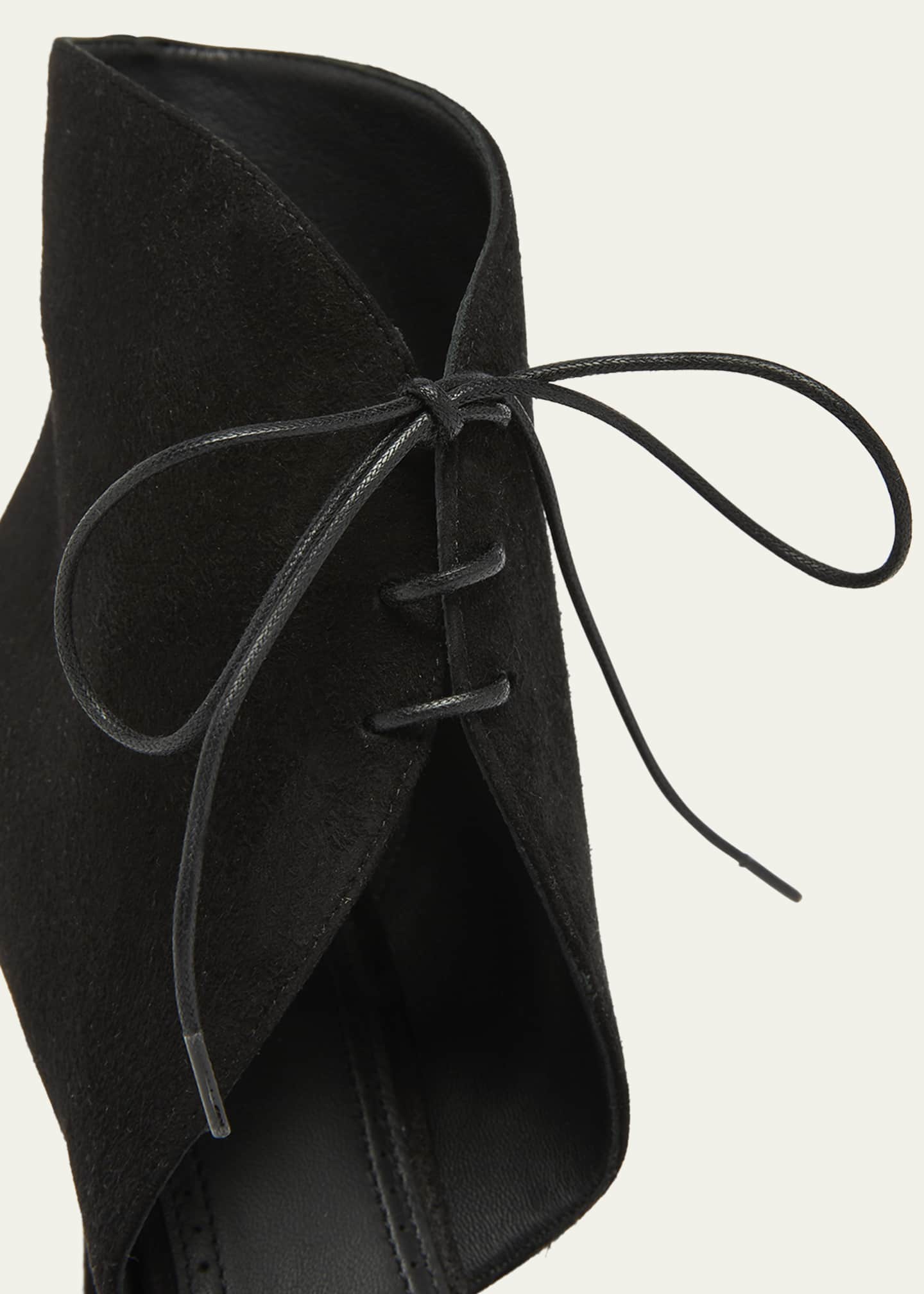 ALAIA Suede Lace-Up Stiletto Pumps - Bergdorf Goodman
