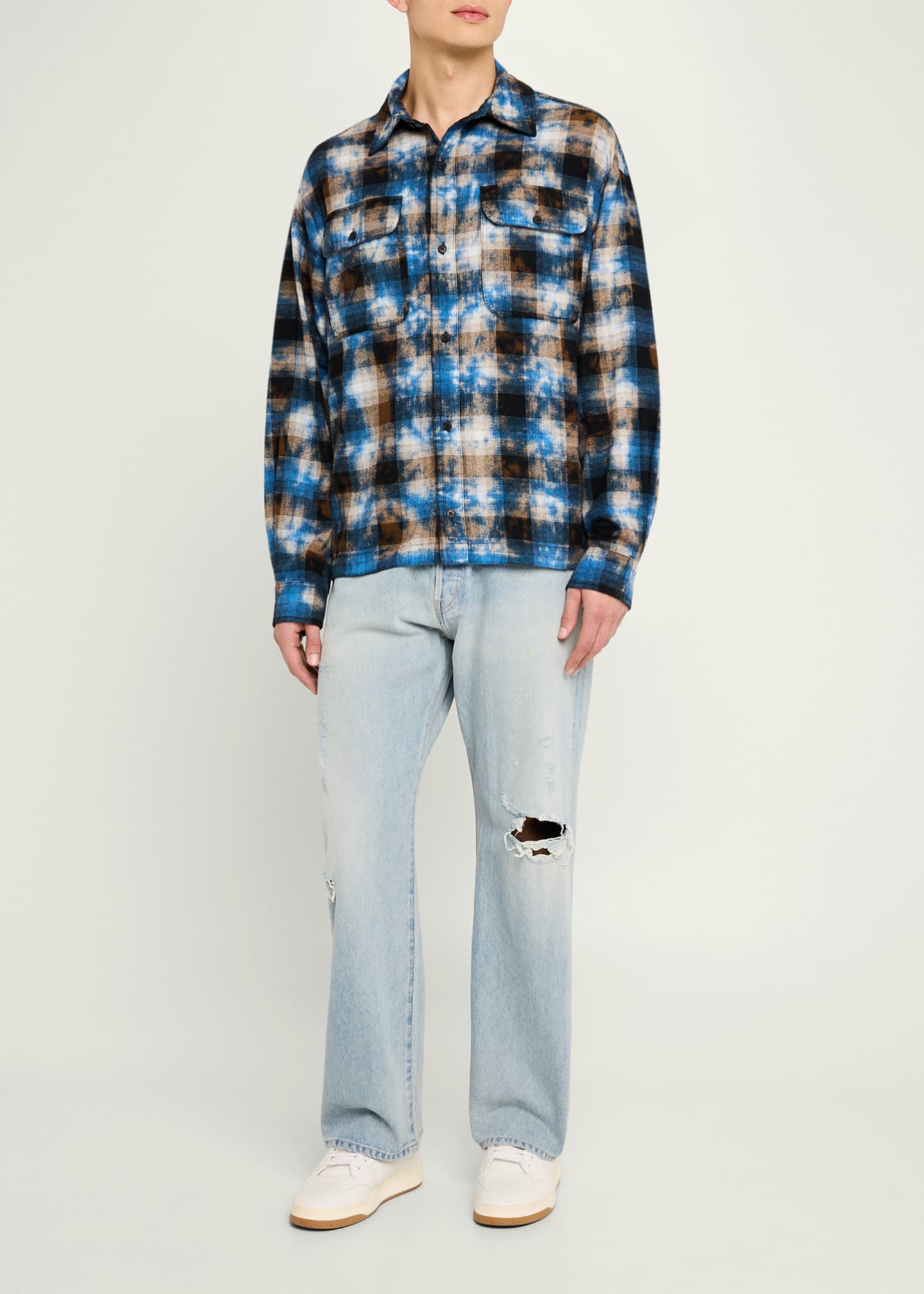 Palm Angels Men's Digital Camo Plaid Overshirt Image 2 of 5