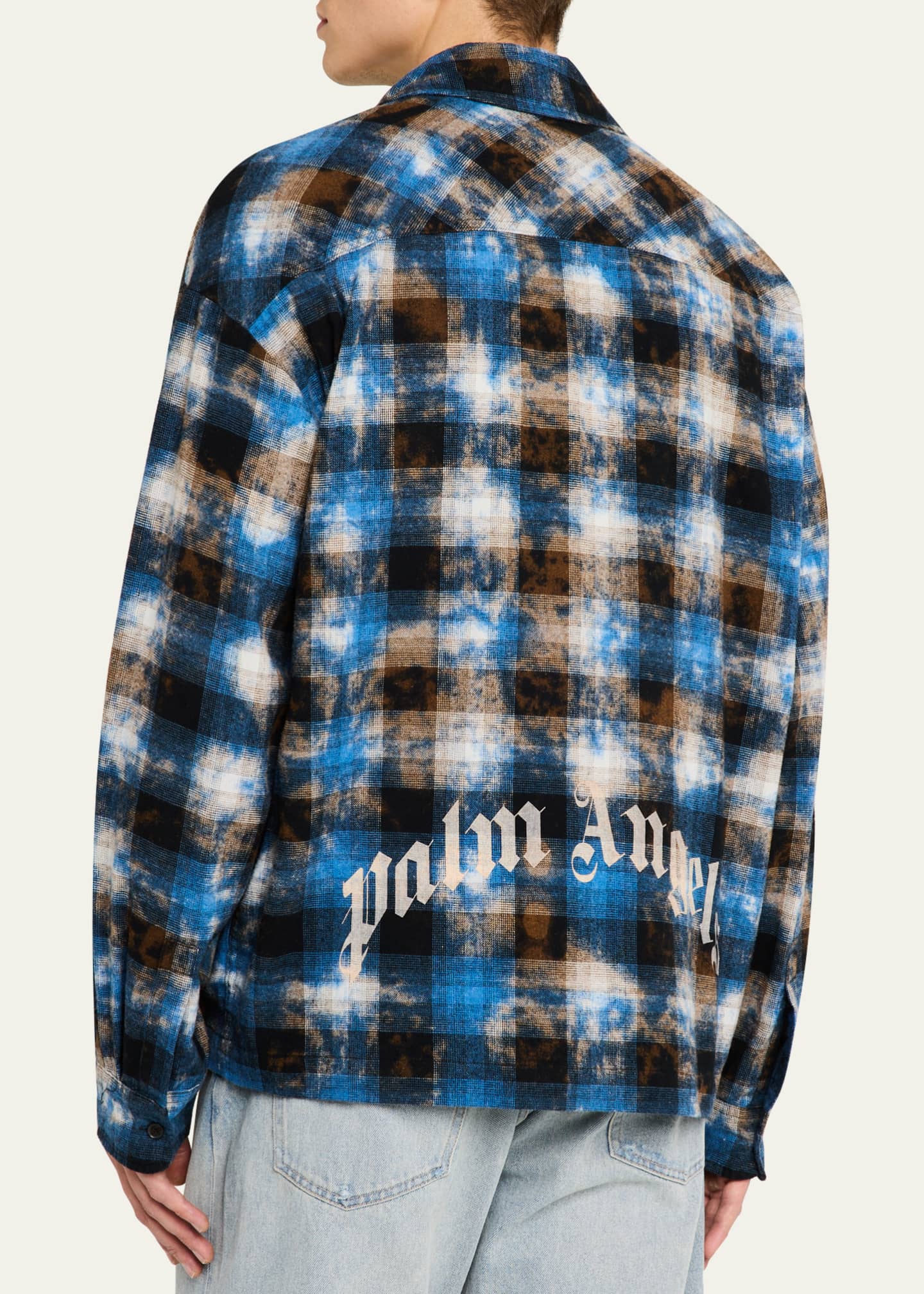 Palm Angels Men's Digital Camo Plaid Overshirt Image 3 of 5