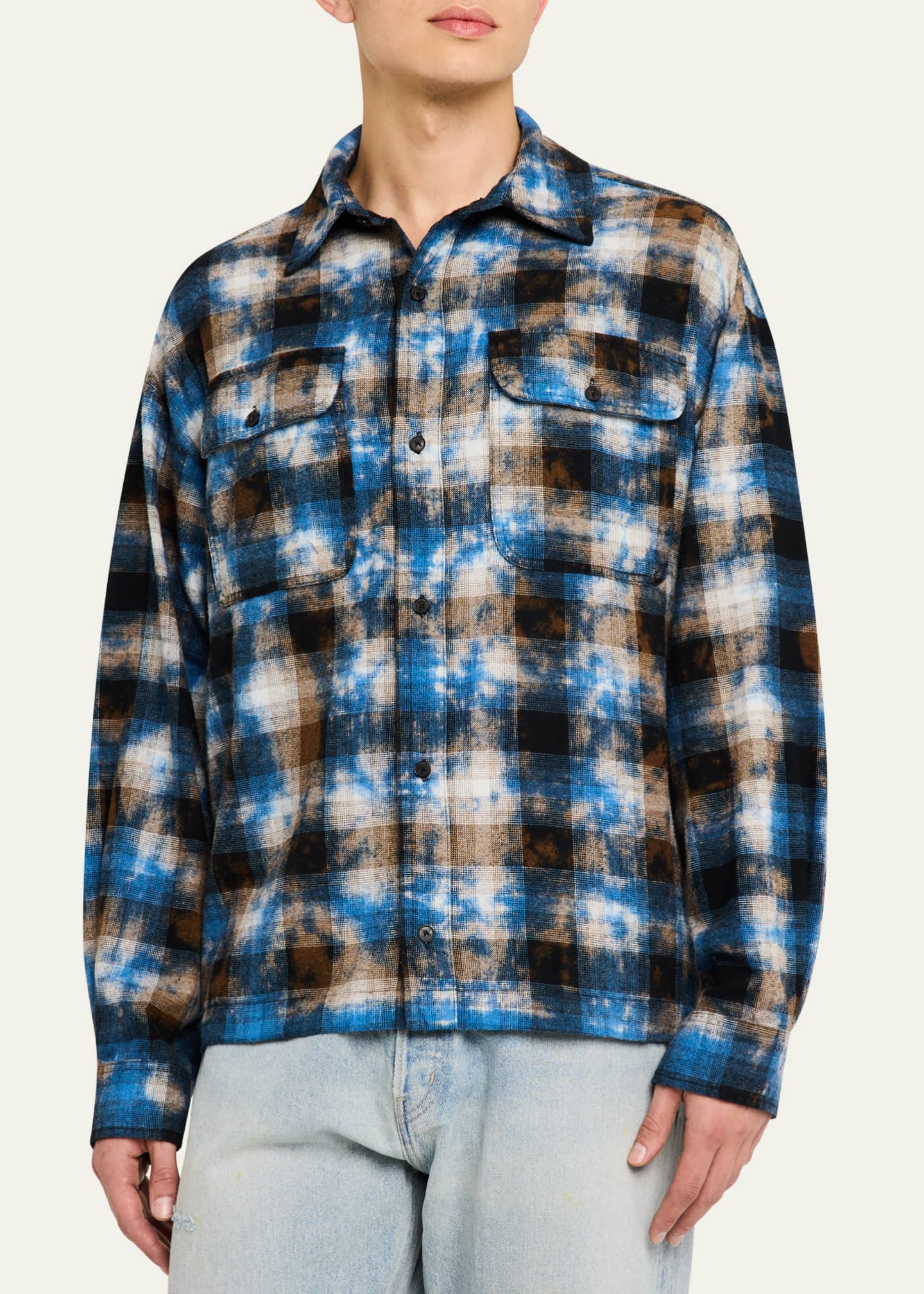Palm Angels Men's Digital Camo Plaid Overshirt Image 4 of 5