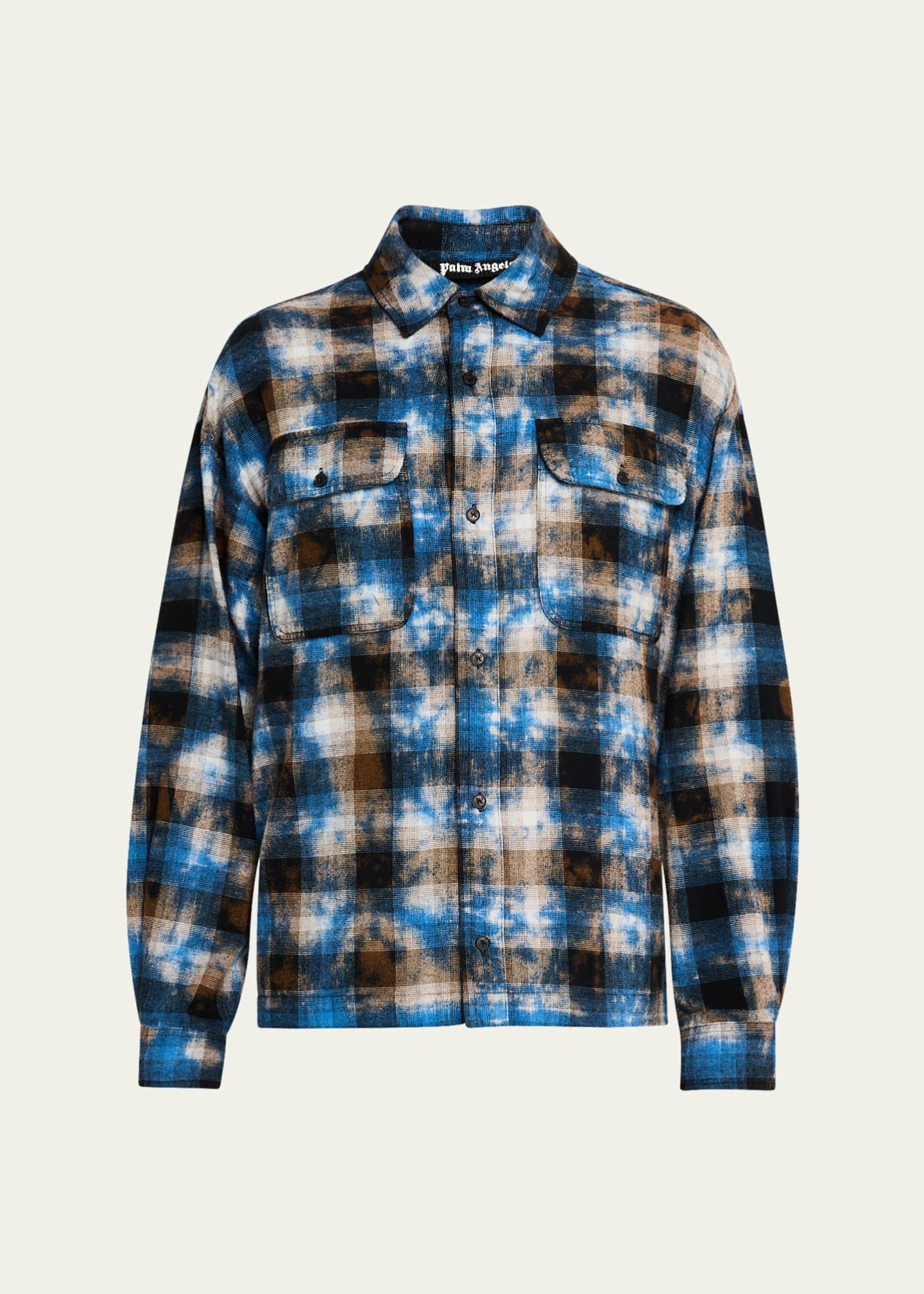 Palm Angels Men's Digital Camo Plaid Overshirt Image 1 of 5