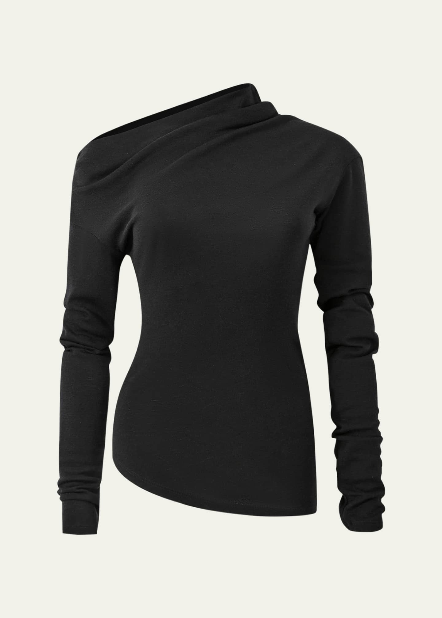 Courtney Zheng One-Shoulder Merino Top Image 1 of 2
