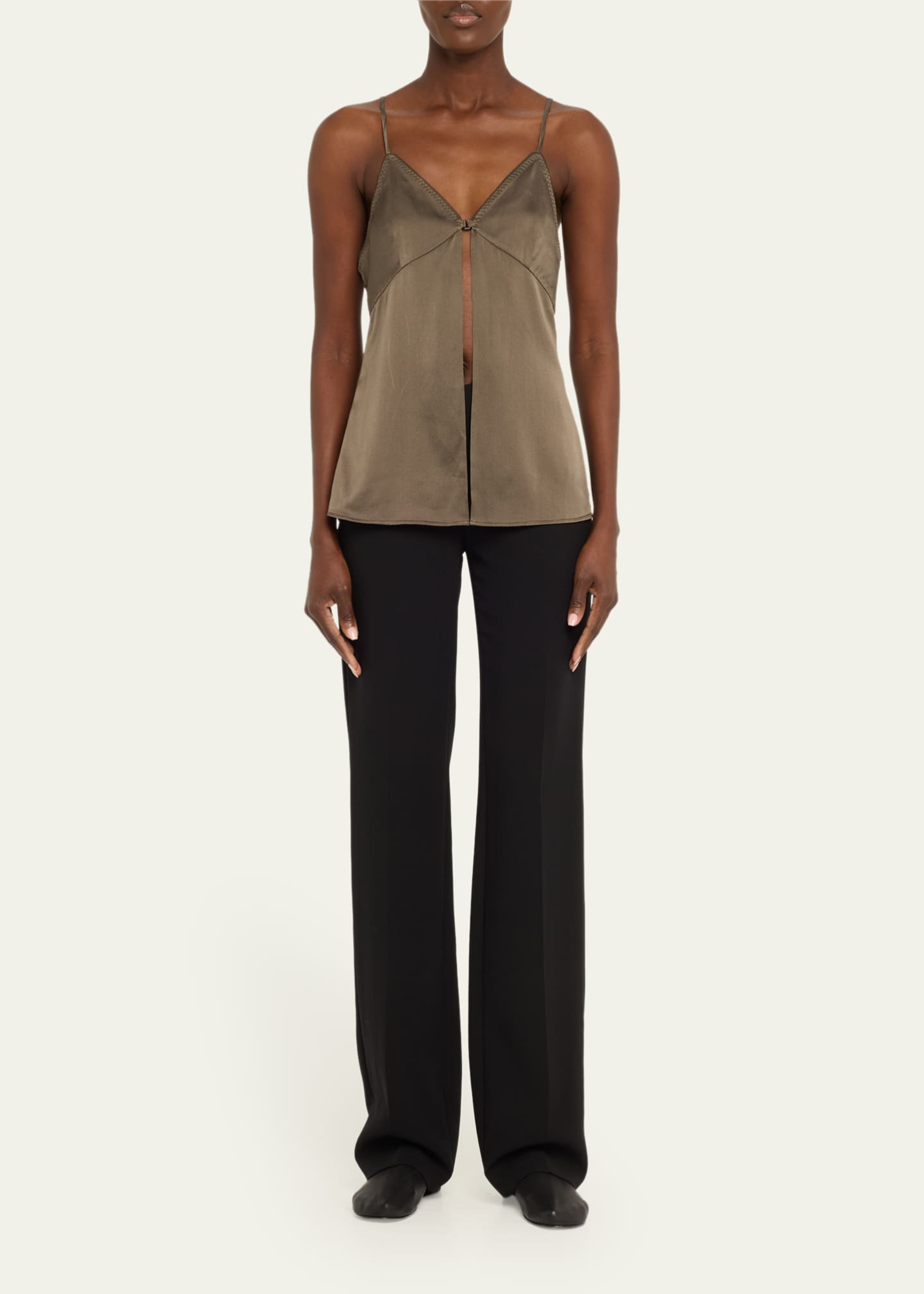 Spaghetti Strap Silk Cami - Thumbnail 2
