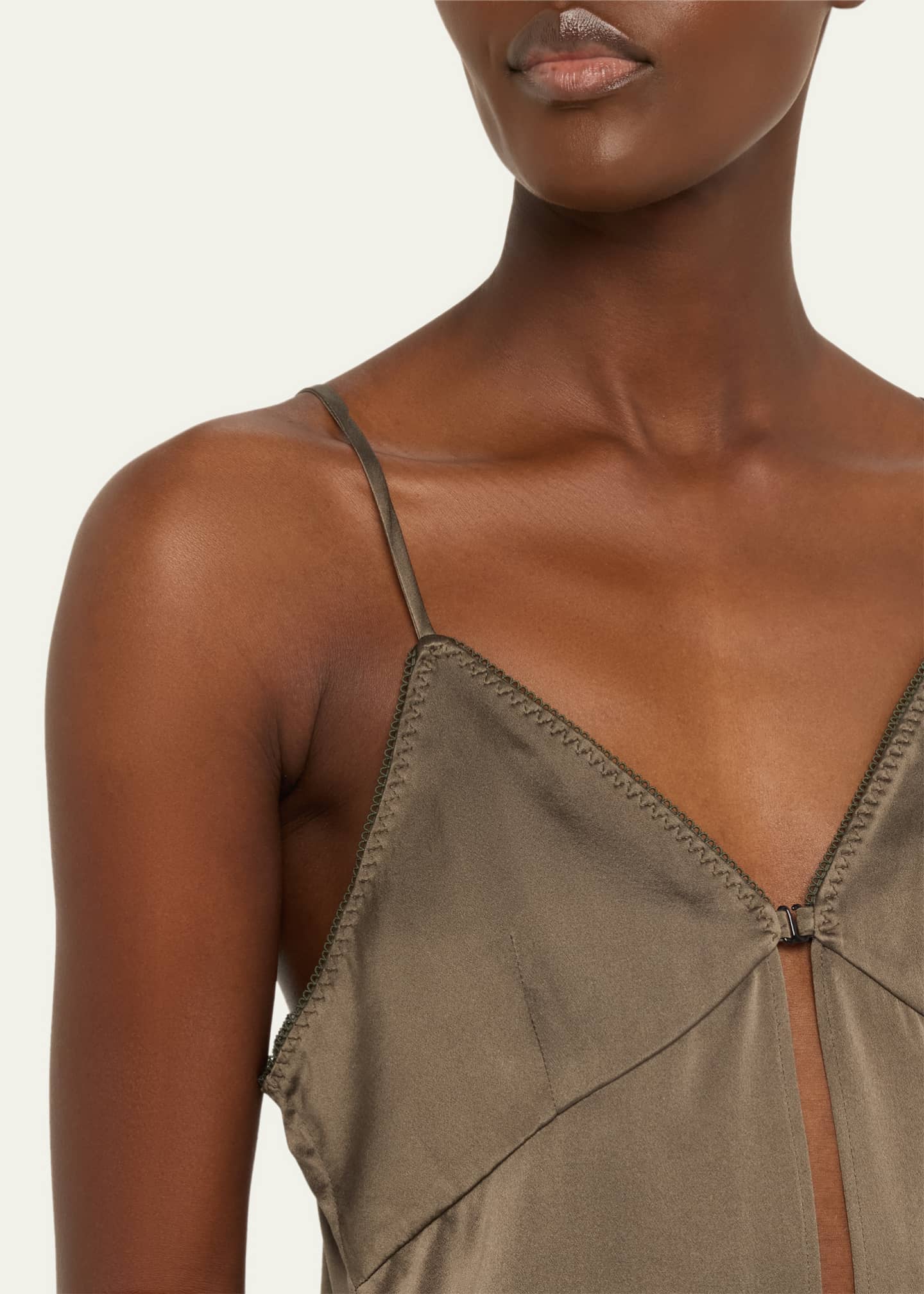 Spaghetti Strap Silk Cami - Thumbnail 5