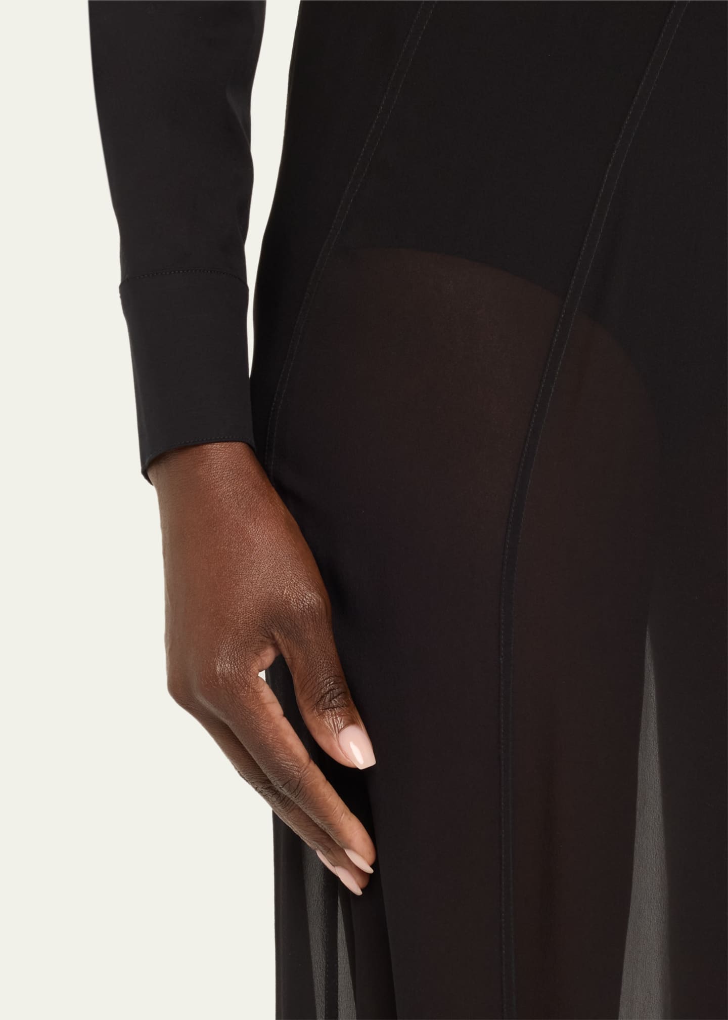 Paneled Silk Maxi Skirt - Thumbnail 5