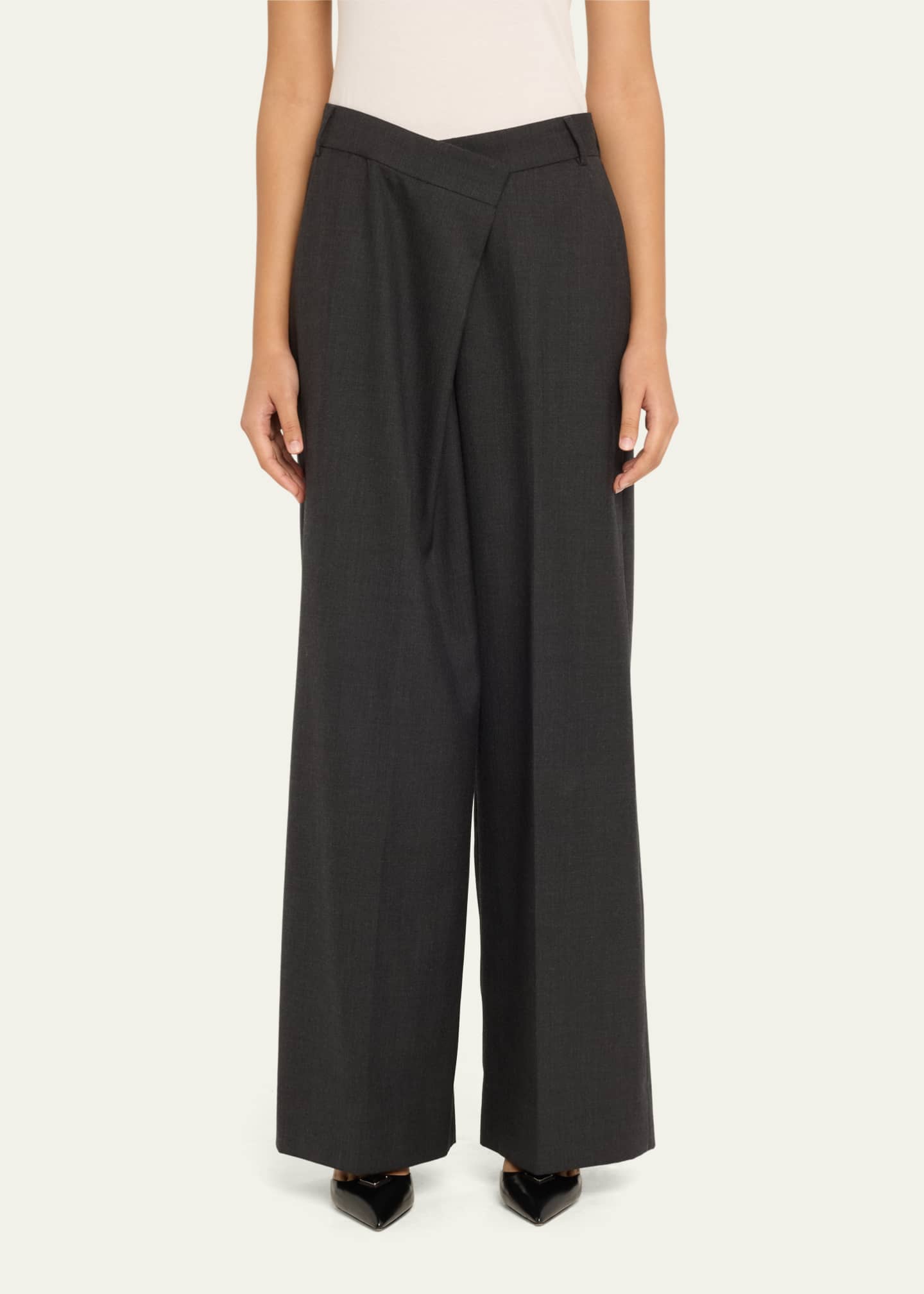 Horst Asymmetric Wool Pants - Thumbnail 4
