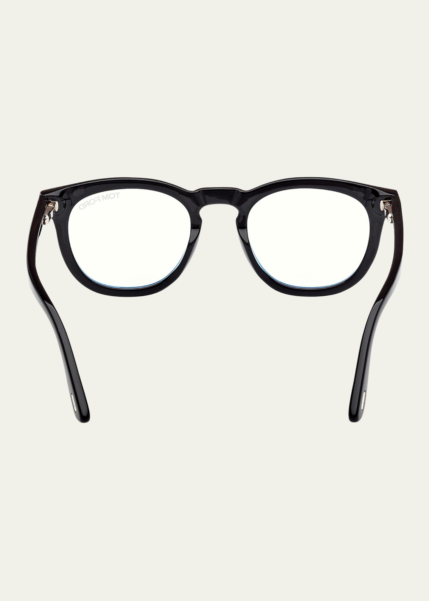 TOM FORD Men's FT5993-BM Round Blue-Block Optical Frames with Magnetic ...