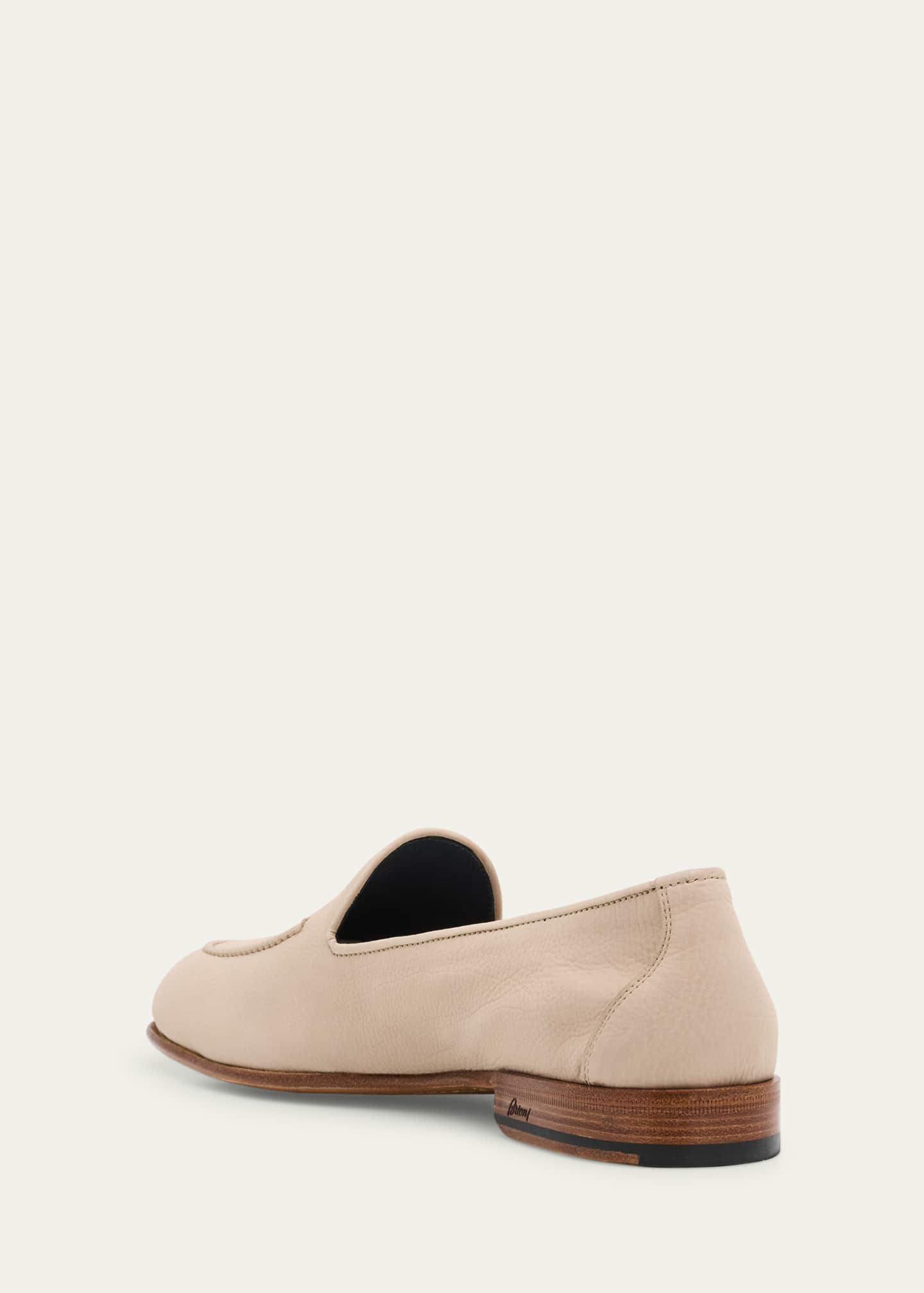 Brioni Men's Appia Nubuck Leather Loafers Image 4 of 6