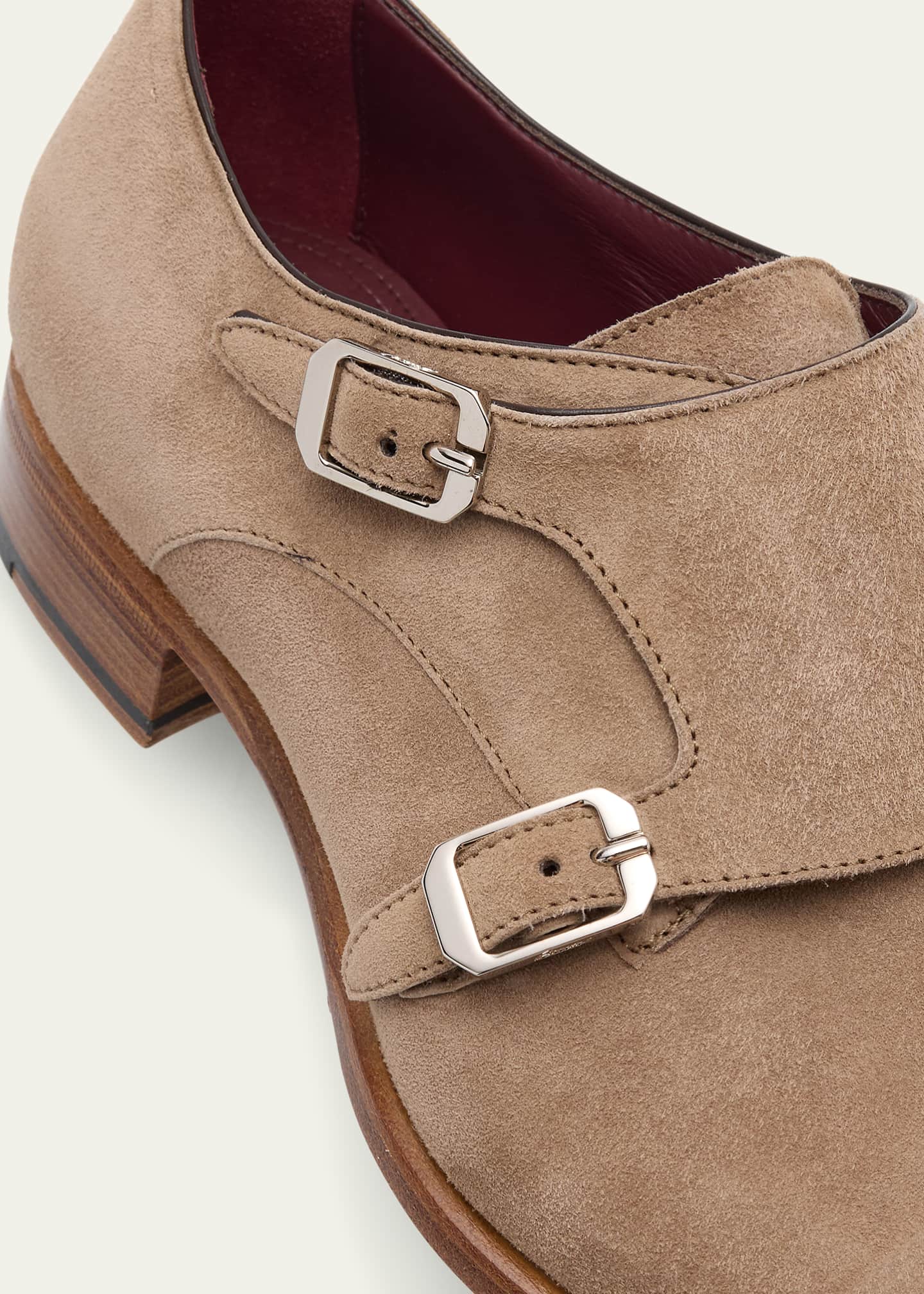 Brioni Men's Milano Leather Double-Monk Strap Loafers Image 3 of 4