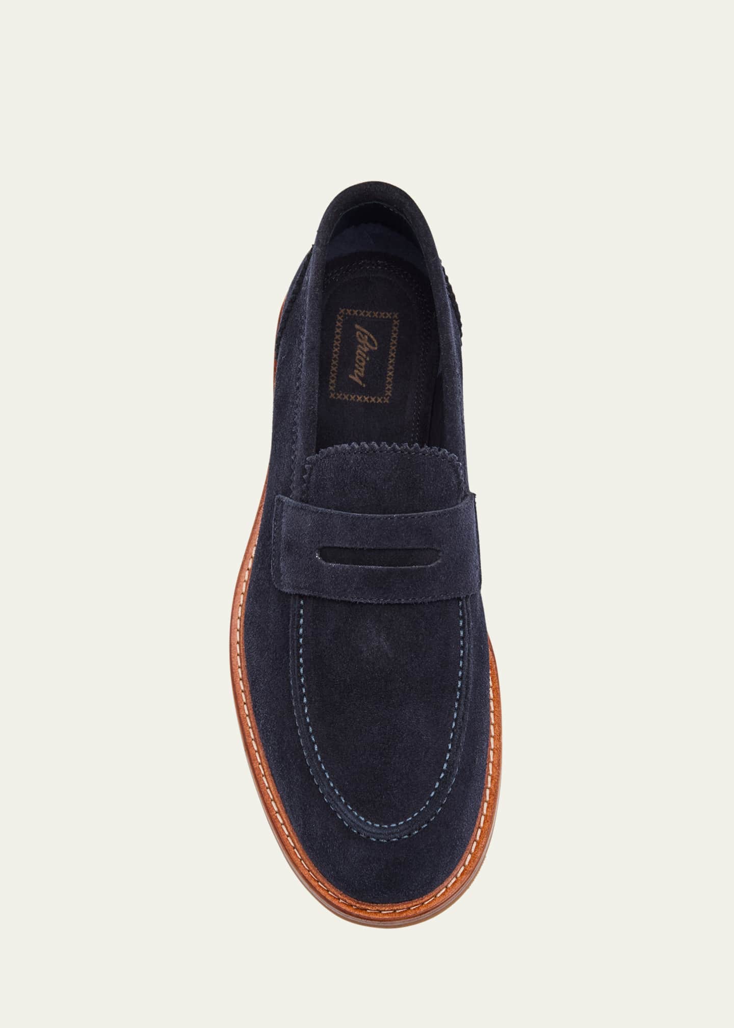 Brioni Men's Ease Suede Penny Loafers Image 4 of 4