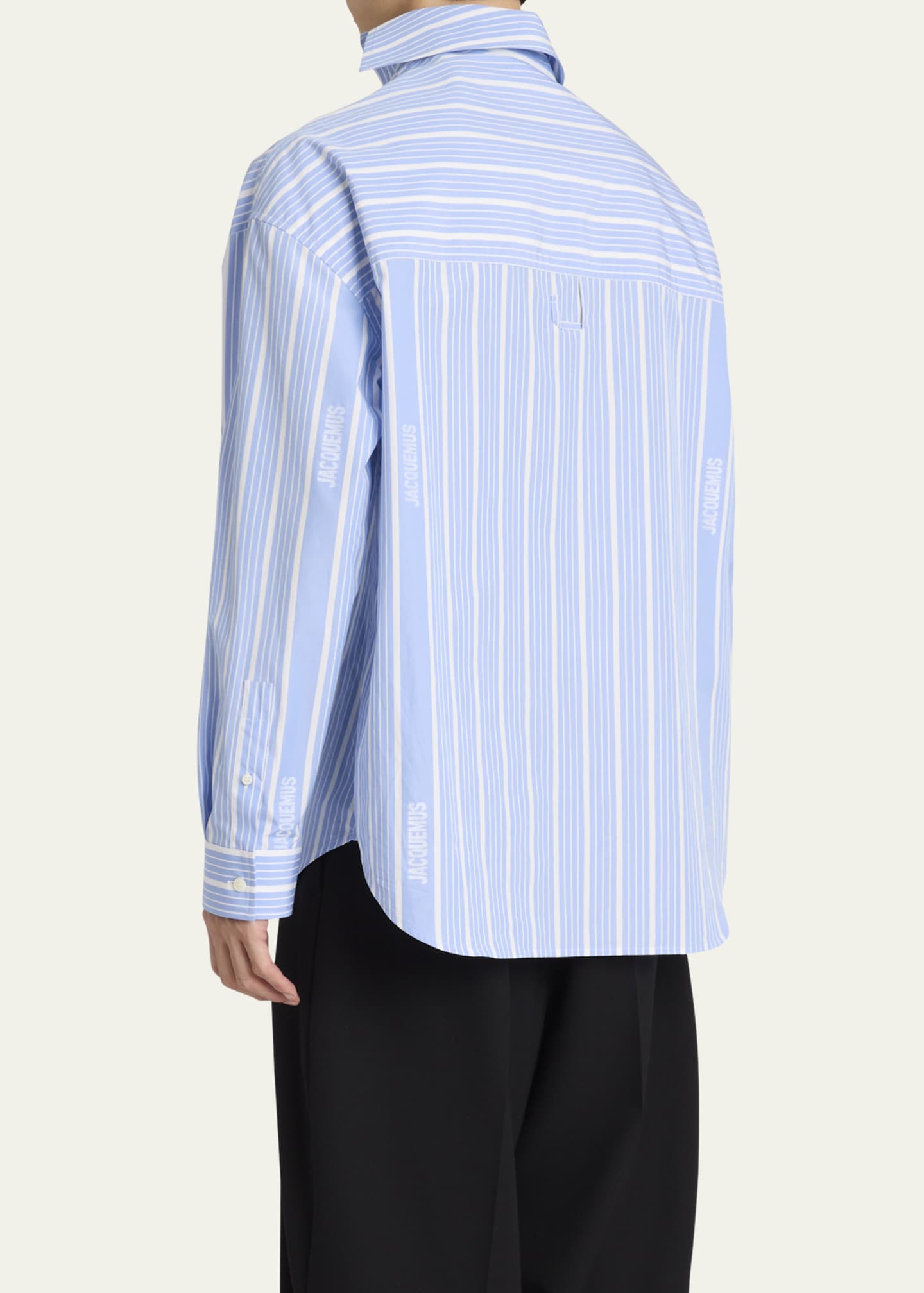 Jacquemus Men's La Chemise Cuadro Asymmetric Sport Shirt Image 3 of 5