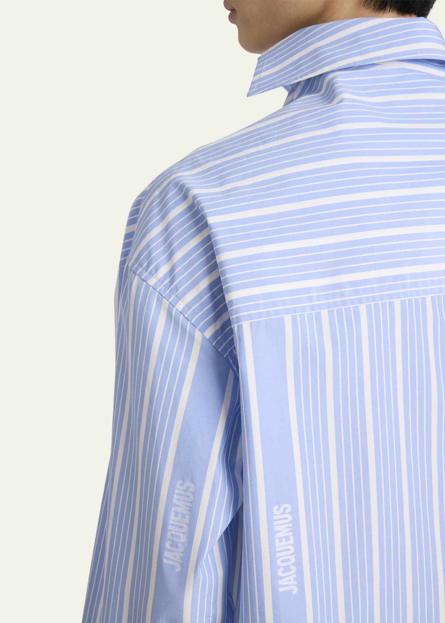Jacquemus Men's La Chemise Cuadro Asymmetric Sport Shirt Image 5 of 5