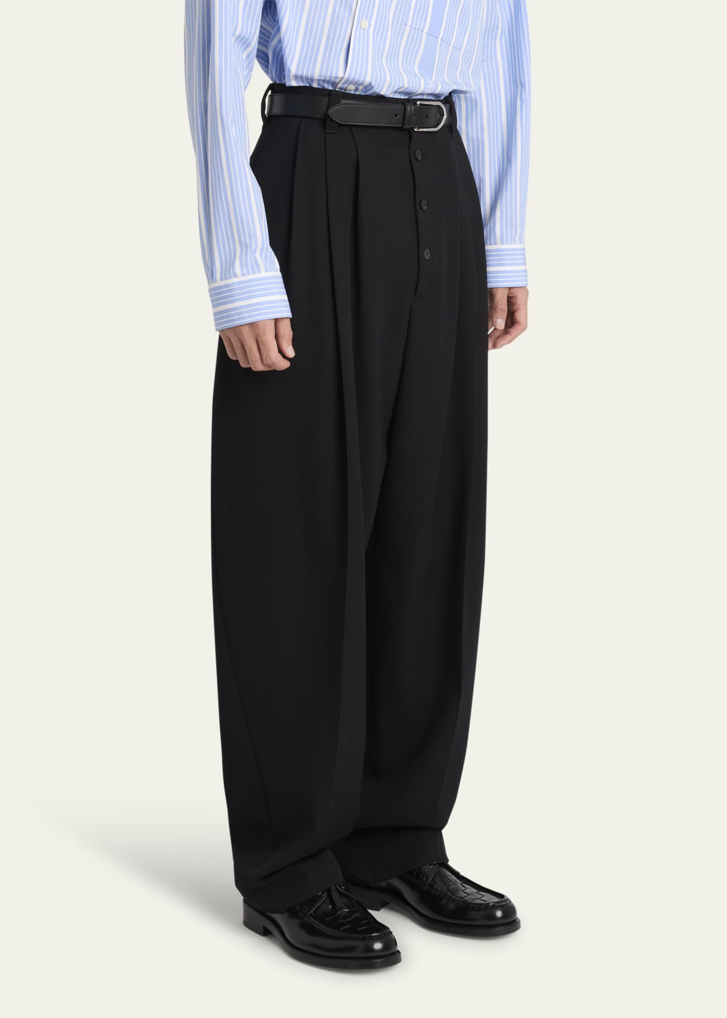 Jacquemus Men's Le Pantalon Fernando Wool Pleated Pants Image 4 of 5