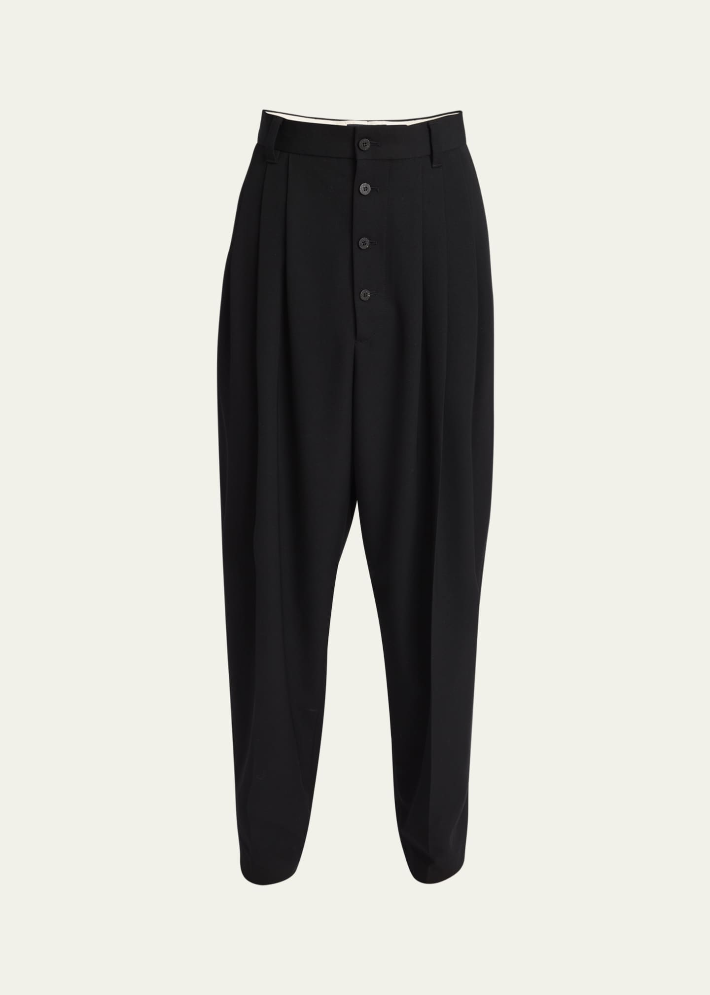 Jacquemus Men's Le Pantalon Fernando Wool Pleated Pants Image 1 of 5