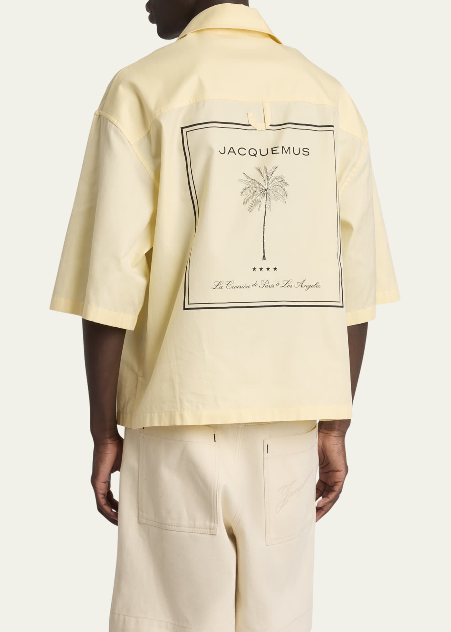 Jacquemus Men's La Chemise Aloe Short-Sleeve Shirt Image 3 of 5
