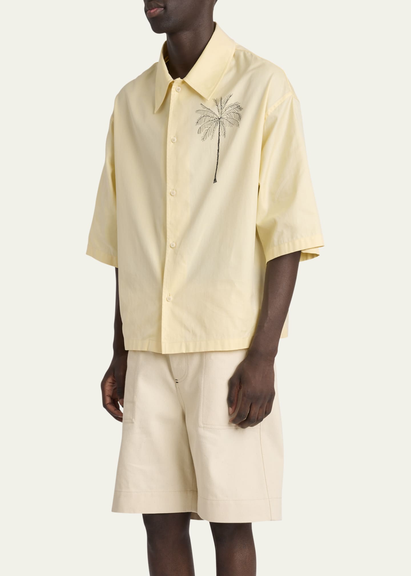 Jacquemus Men's La Chemise Aloe Short-Sleeve Shirt Image 4 of 5