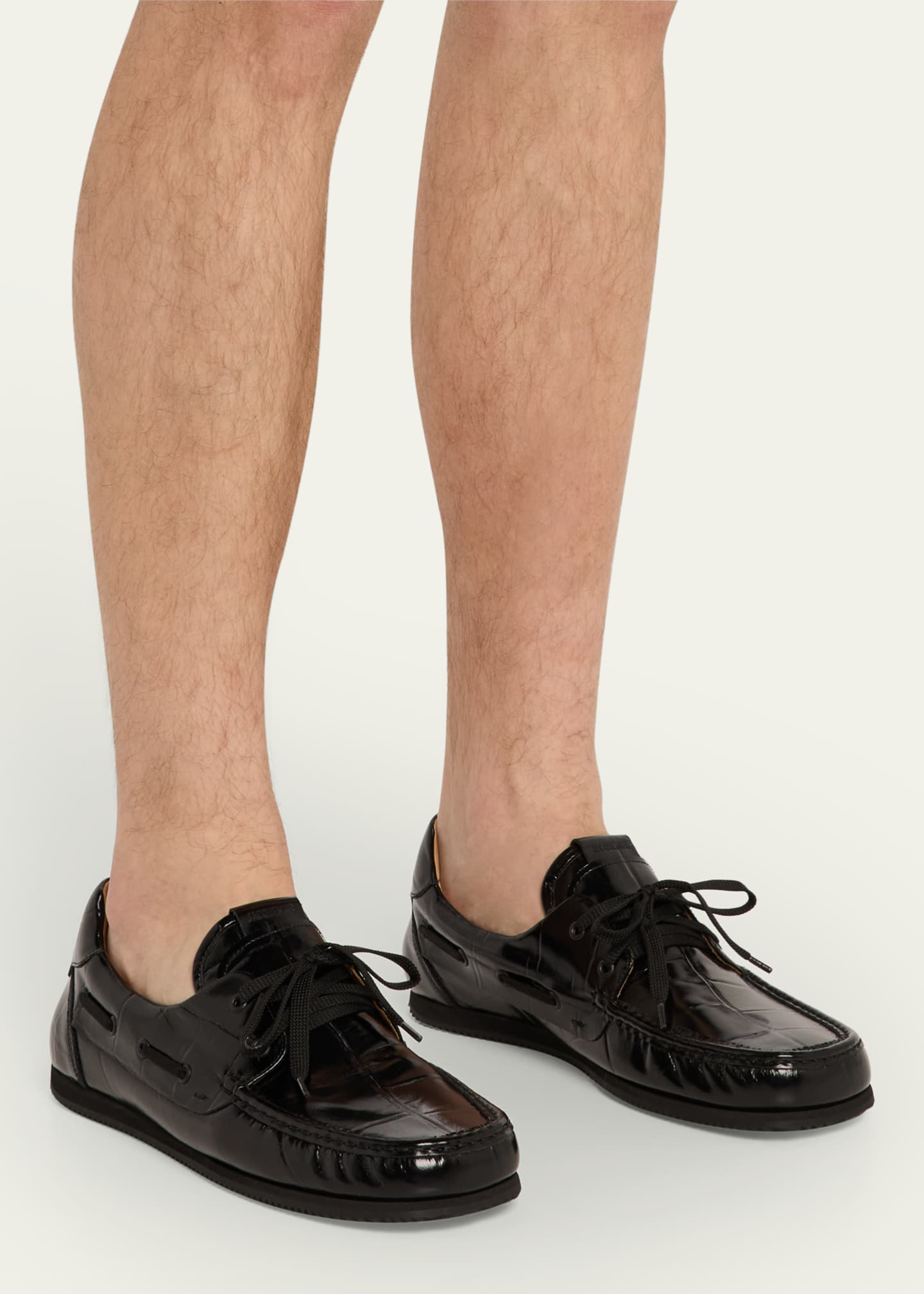 Jacquemus Men's Les Batto Calfskin Boat Shoes Image 2 of 6