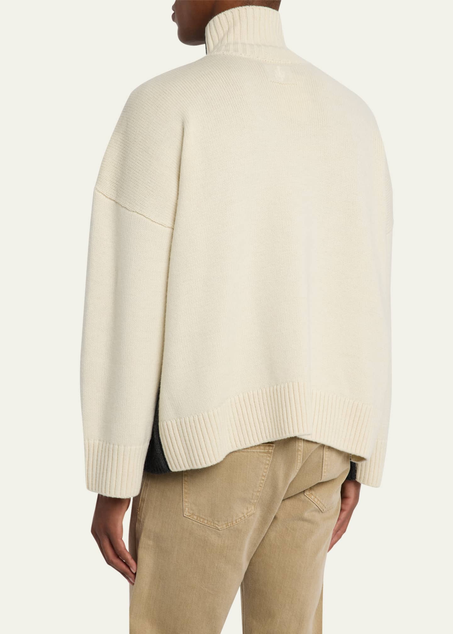 JW Anderson Men's Bicolor Wool-Blend Turtleneck Image 3 of 5
