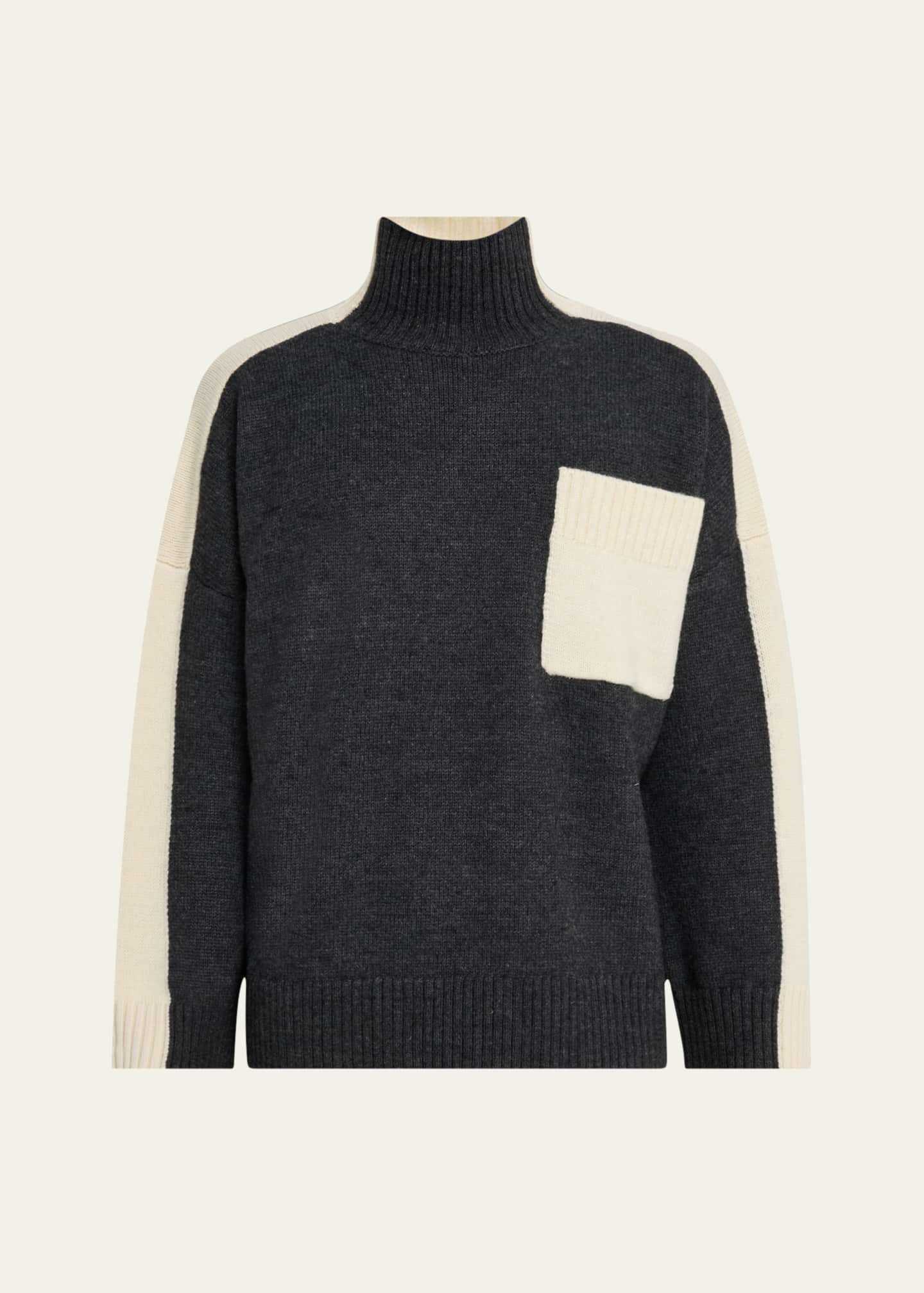 JW Anderson Men's Bicolor Wool-Blend Turtleneck Image 1 of 5