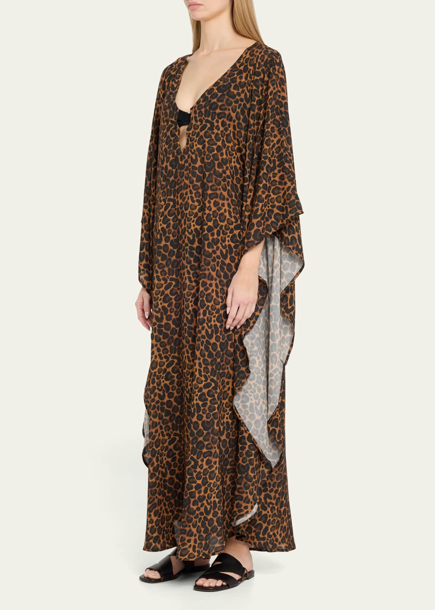 FISCH Thalassa Leopard-Printed Caftan Coverup Image 4 of 5