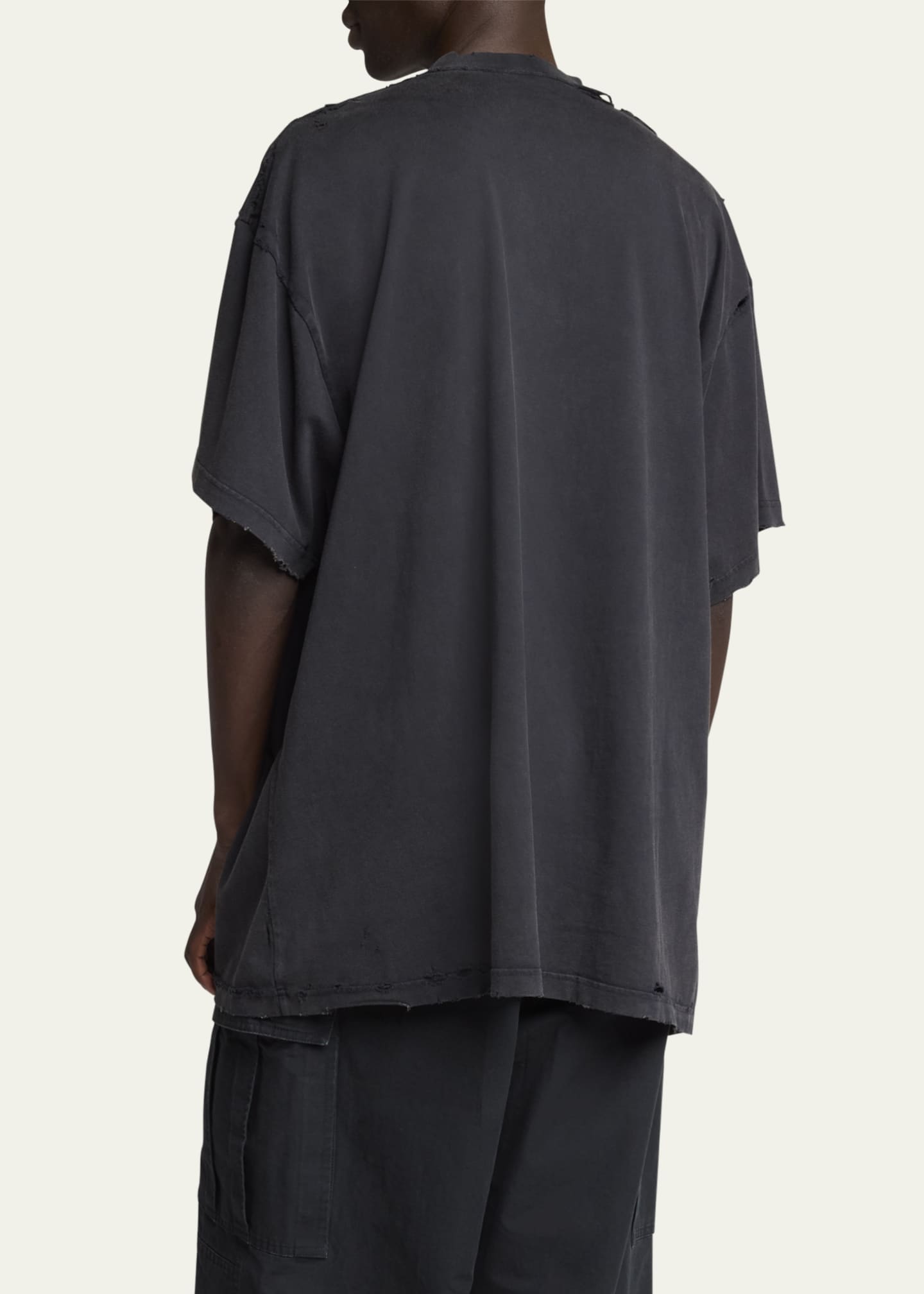 Balenciaga Men's Dripping Logo Oversized T-Shirt Image 3 of 5