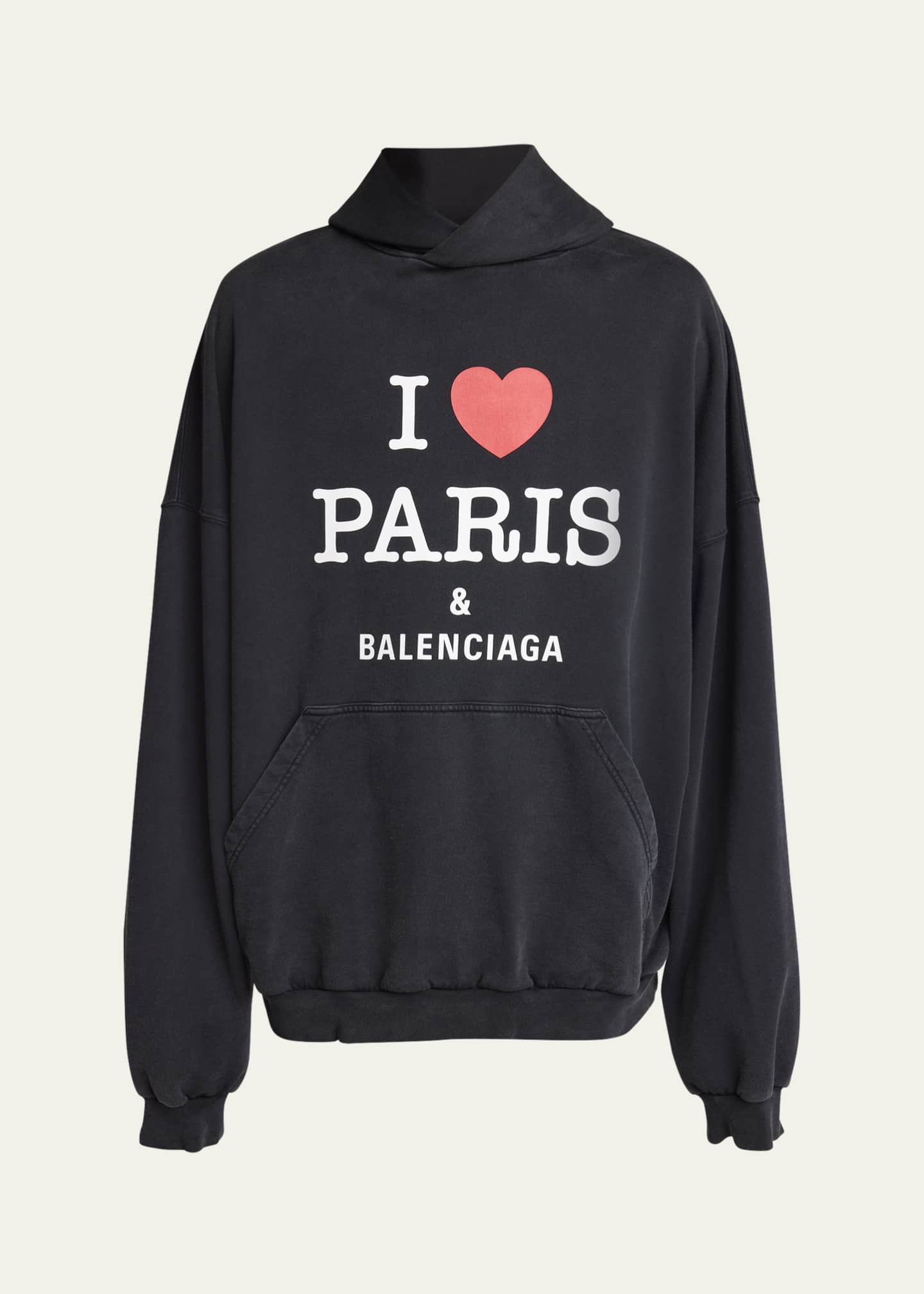 【関税&送料込】Balenciaga Sweatshirt I Love Paris Balenciag Balenciaga Men's I Love Paris Oversized Terry Hoodie
