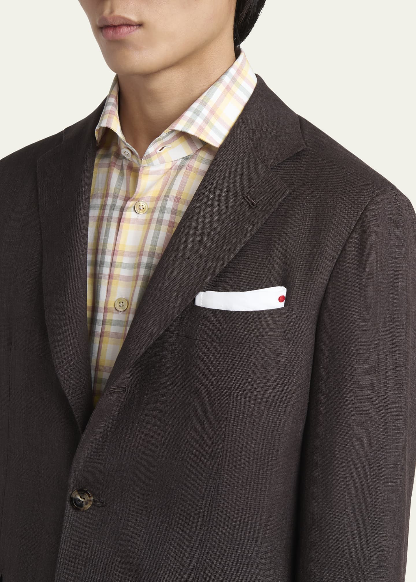 Kiton Men's Cashmere-Blend Plaid Suit Image 6 of 7
