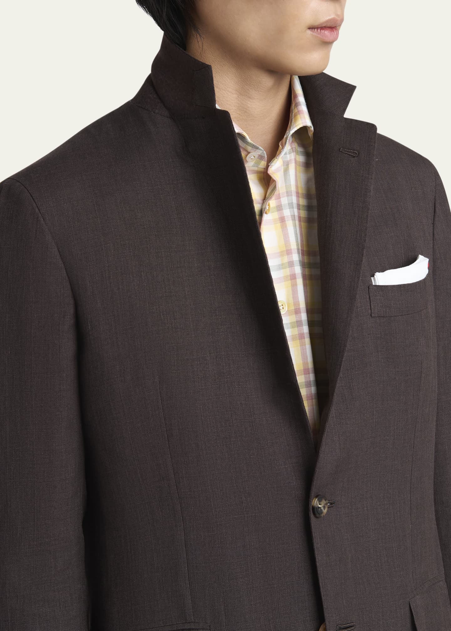 Kiton Men's Cashmere-Blend Plaid Suit Image 7 of 7
