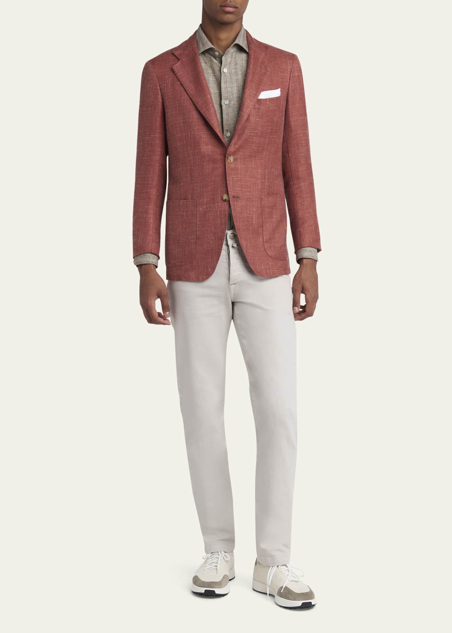 Kiton Men's Textured Twill Sport Coat Image 2 of 8