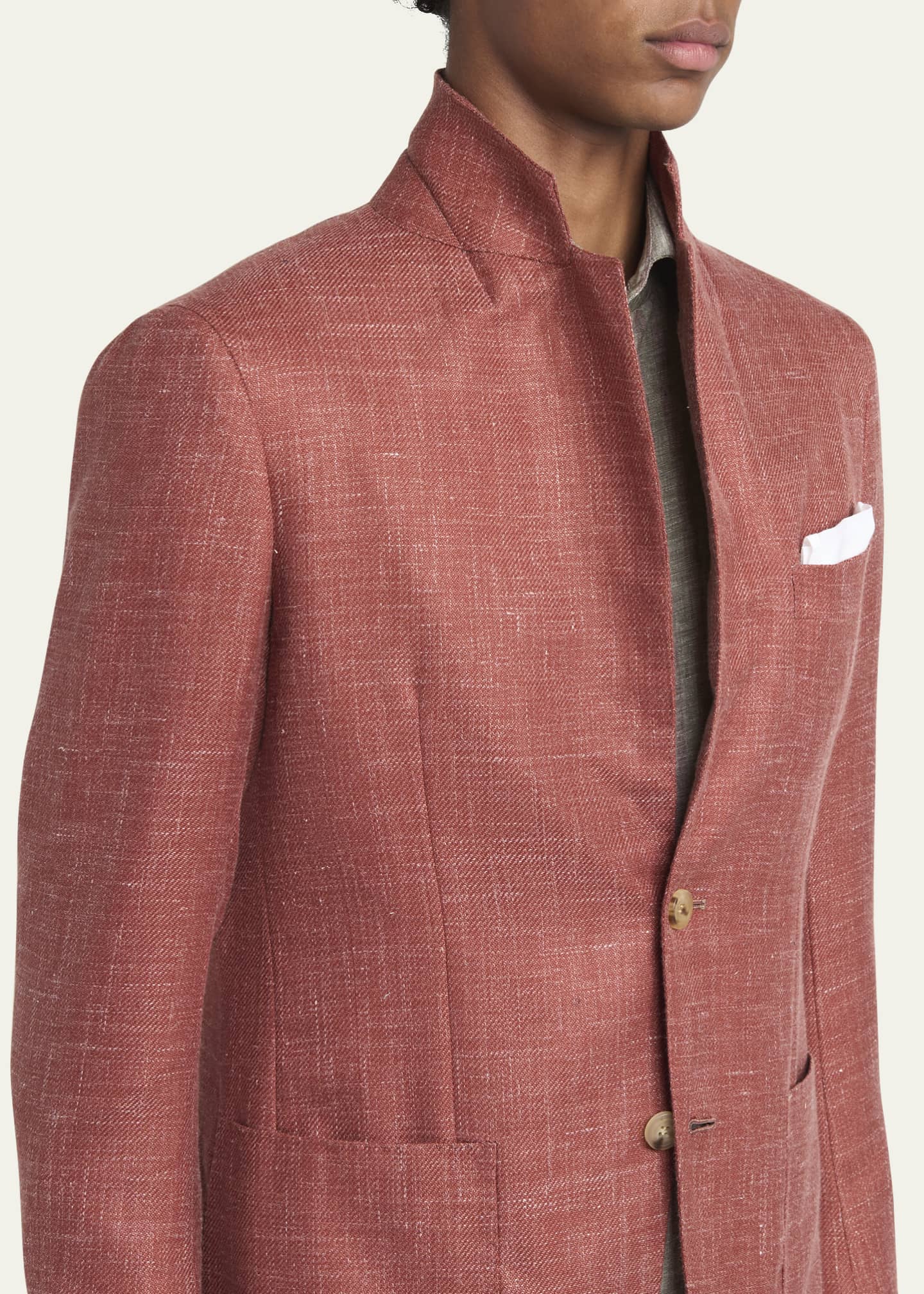 Kiton Men's Textured Twill Sport Coat Image 7 of 8