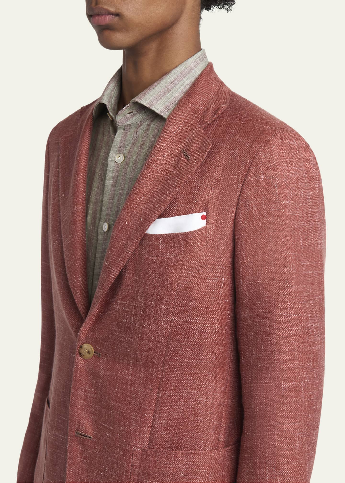 Kiton Men's Textured Twill Sport Coat Image 5 of 8