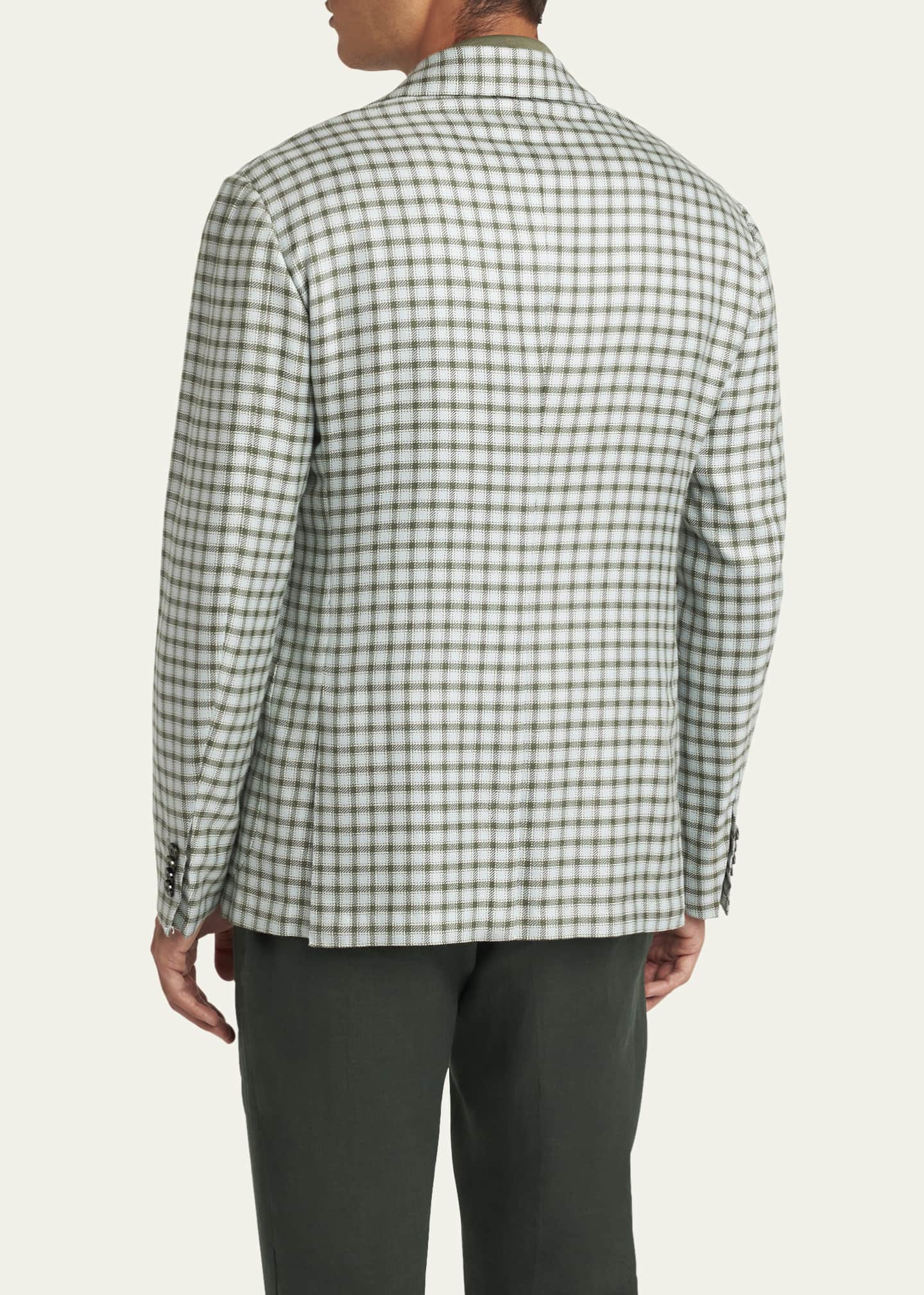 Kiton Men's Cashmere-Blend Check Sport Coat Image 3 of 7