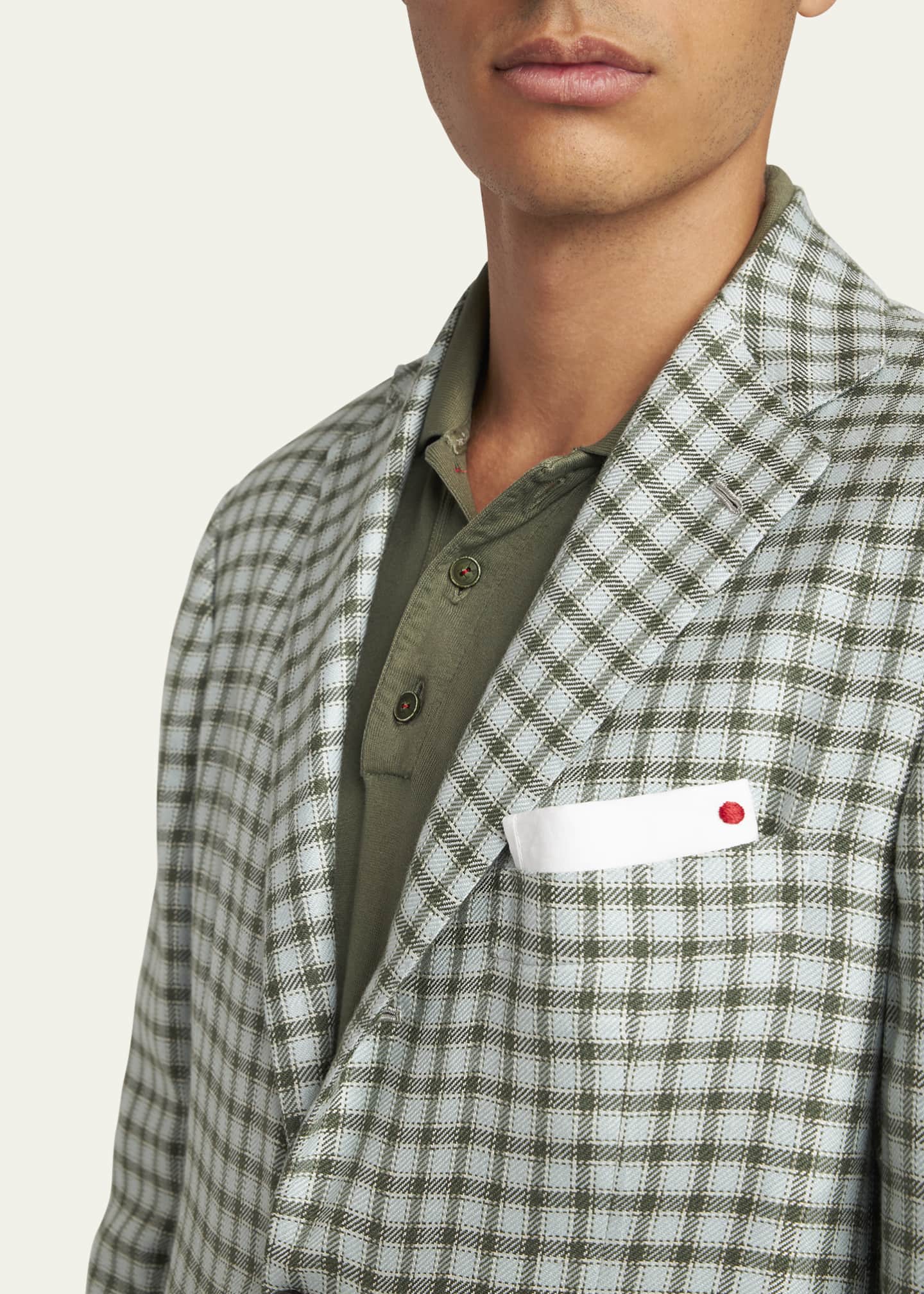 Kiton Men's Cashmere-Blend Check Sport Coat Image 5 of 7