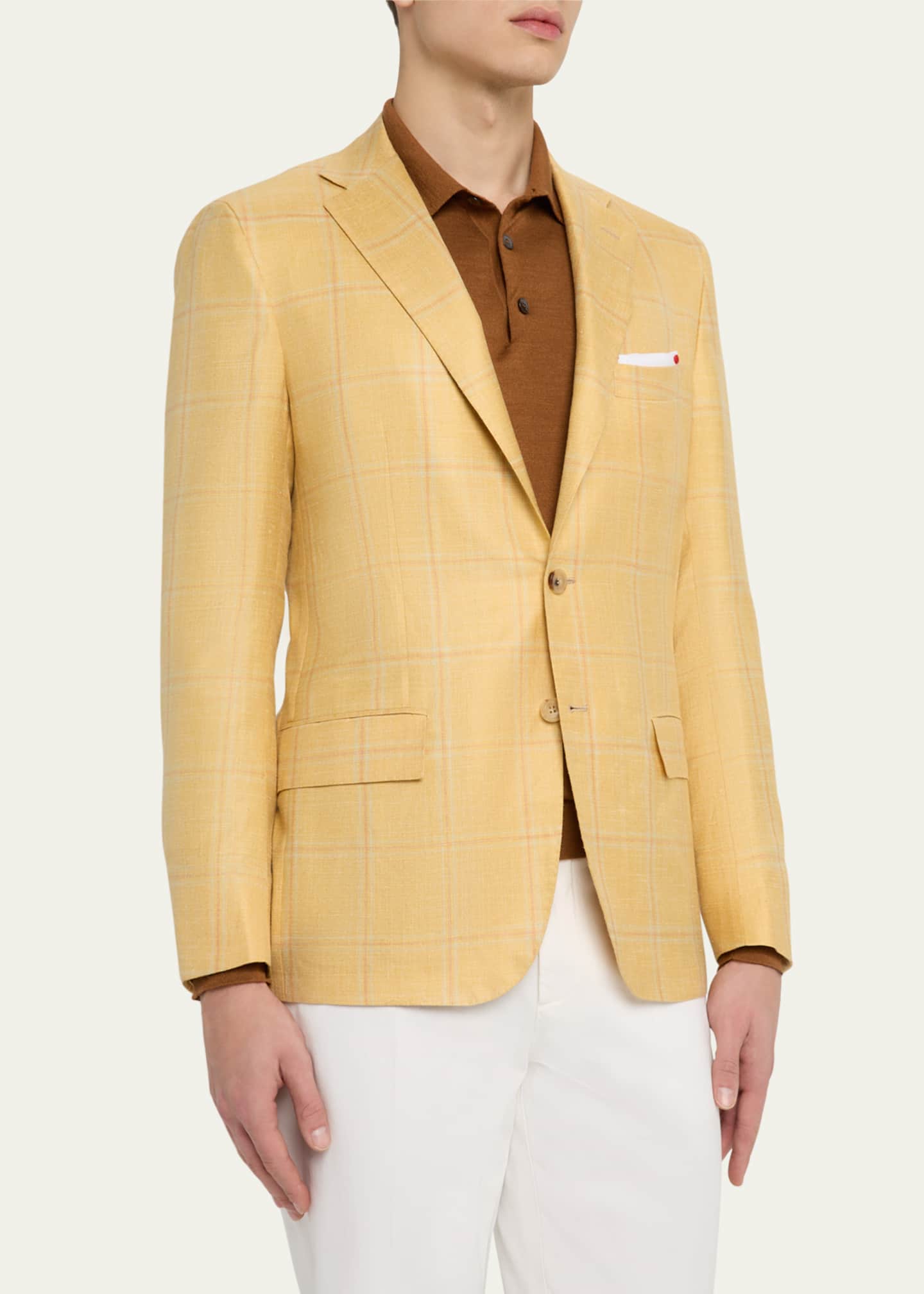 Kiton Men's Windowpane Sport Coat Image 4 of 8