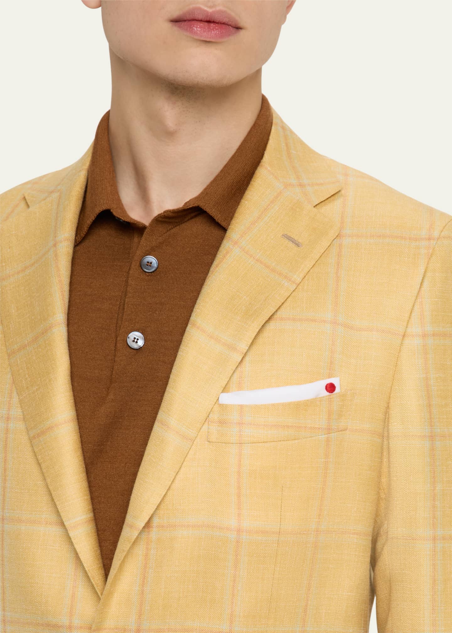 Kiton Men's Windowpane Sport Coat Image 5 of 8