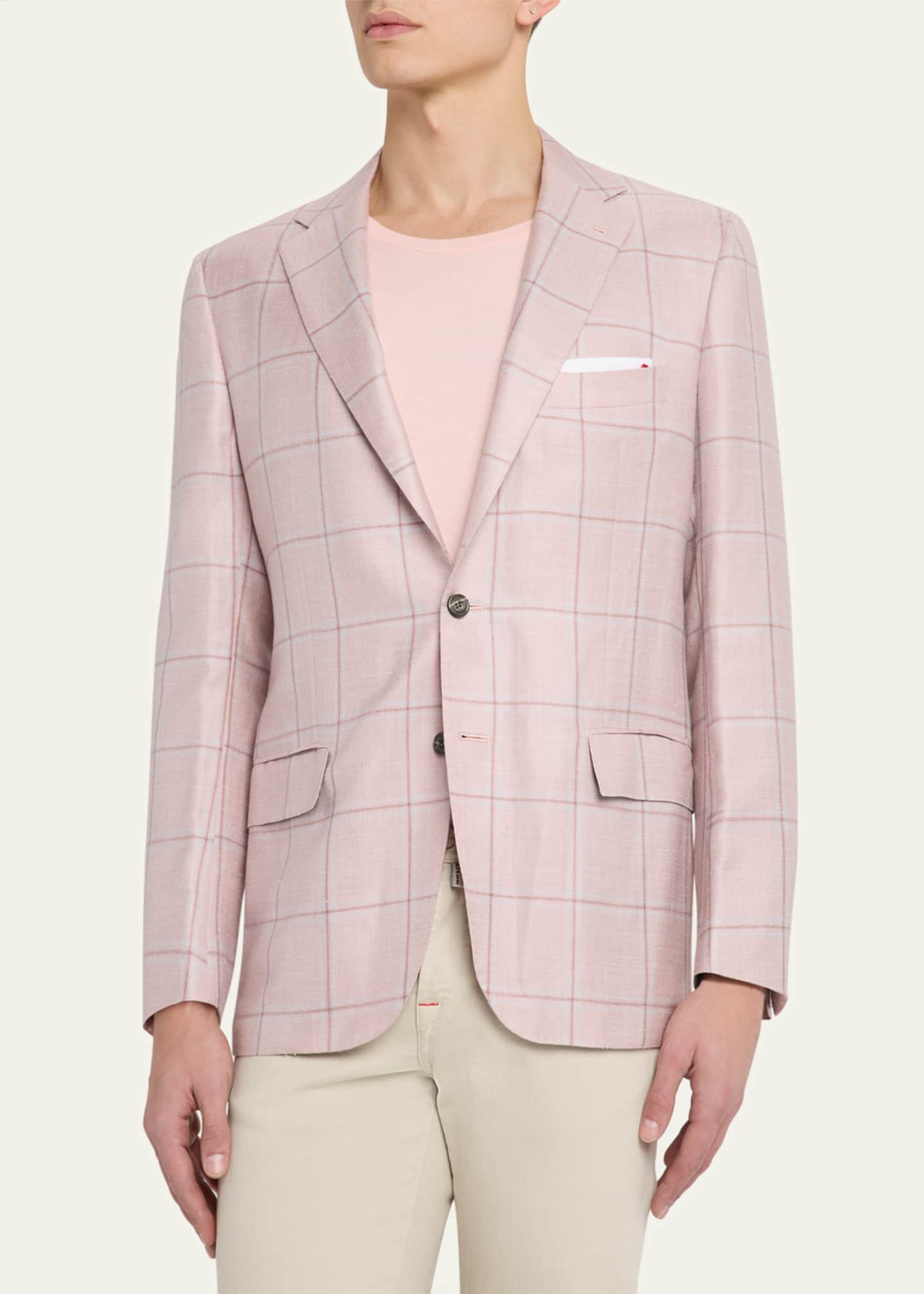 Kiton Men's Windowpane Sport Coat Image 4 of 8
