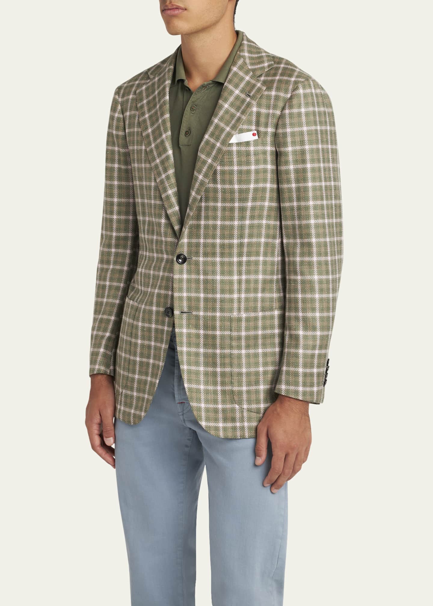 Kiton Men's Windowpane Sport Coat Image 4 of 6