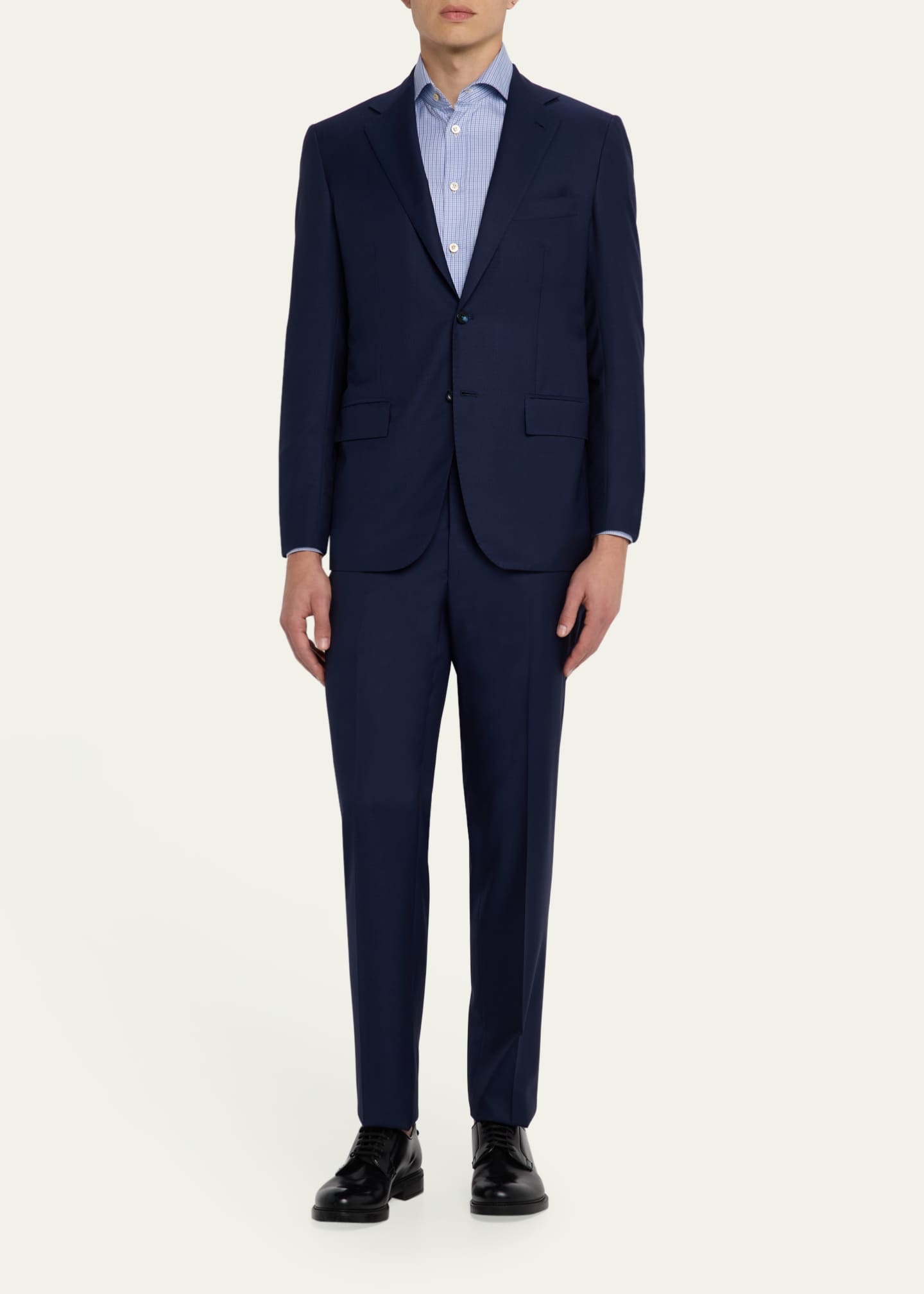 Kiton Men's Super 160s Tonal Micro-Stripe Suit Image 2 of 7