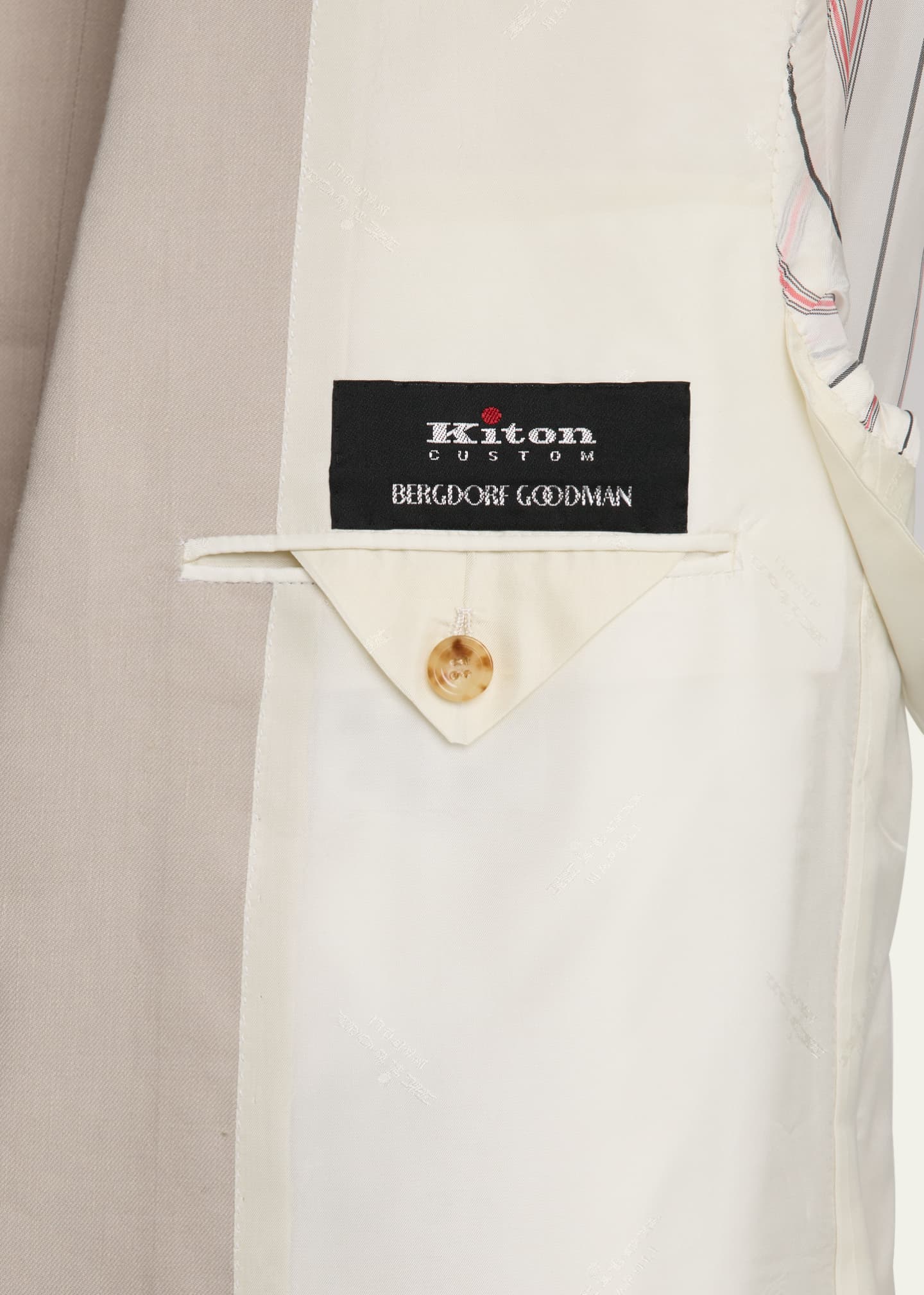 Kiton Men's Linen-Wool Solid Suit Image 7 of 8
